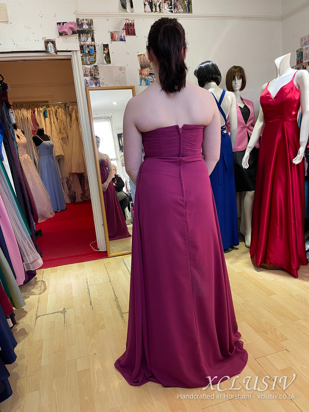 Magenta Chiffon Beaded Sweetheart Prom Dress – XCLUSIV Horsham