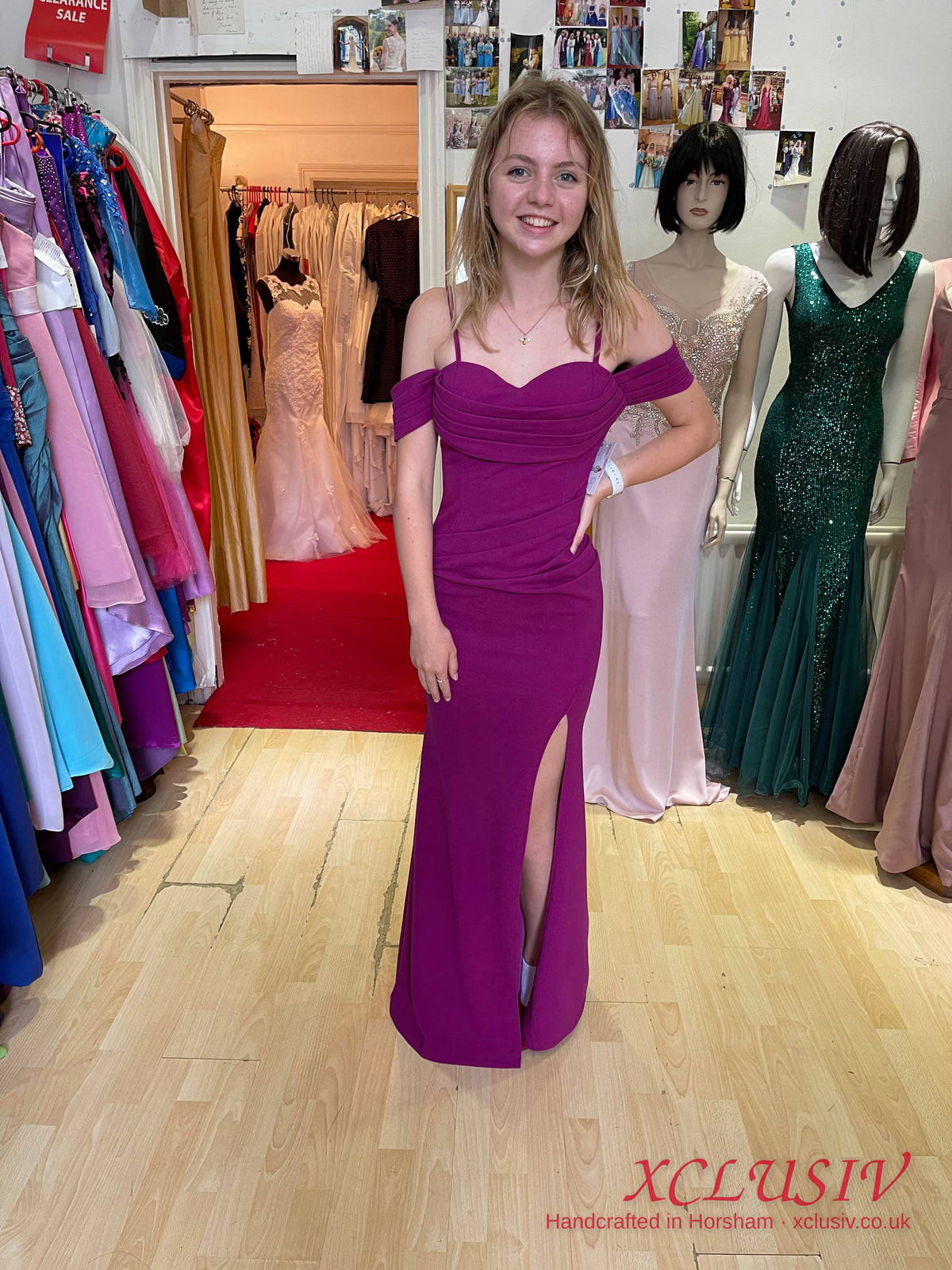 Magenta Cold-Shoulder Split Prom Dress – XCLUSIV Horsham