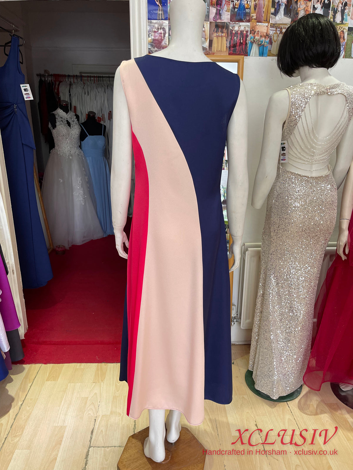 Navy, Blush & Red Colour-Block Maxi Dress – Mother of the Bride – XCLUSIV Horsham (view 2)