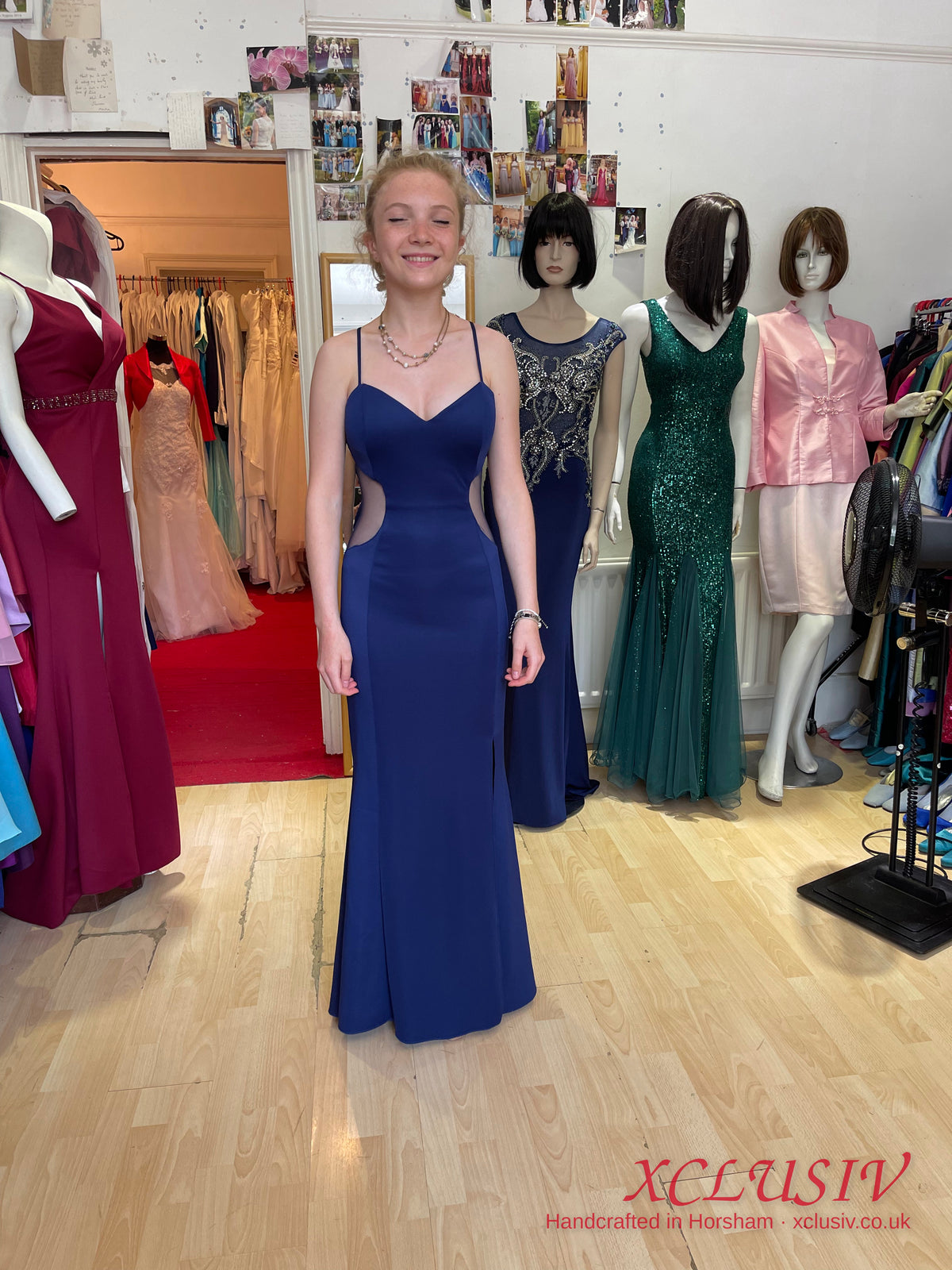 Navy Crepe Cut-Out Prom Dress – XCLUSIV Horsham