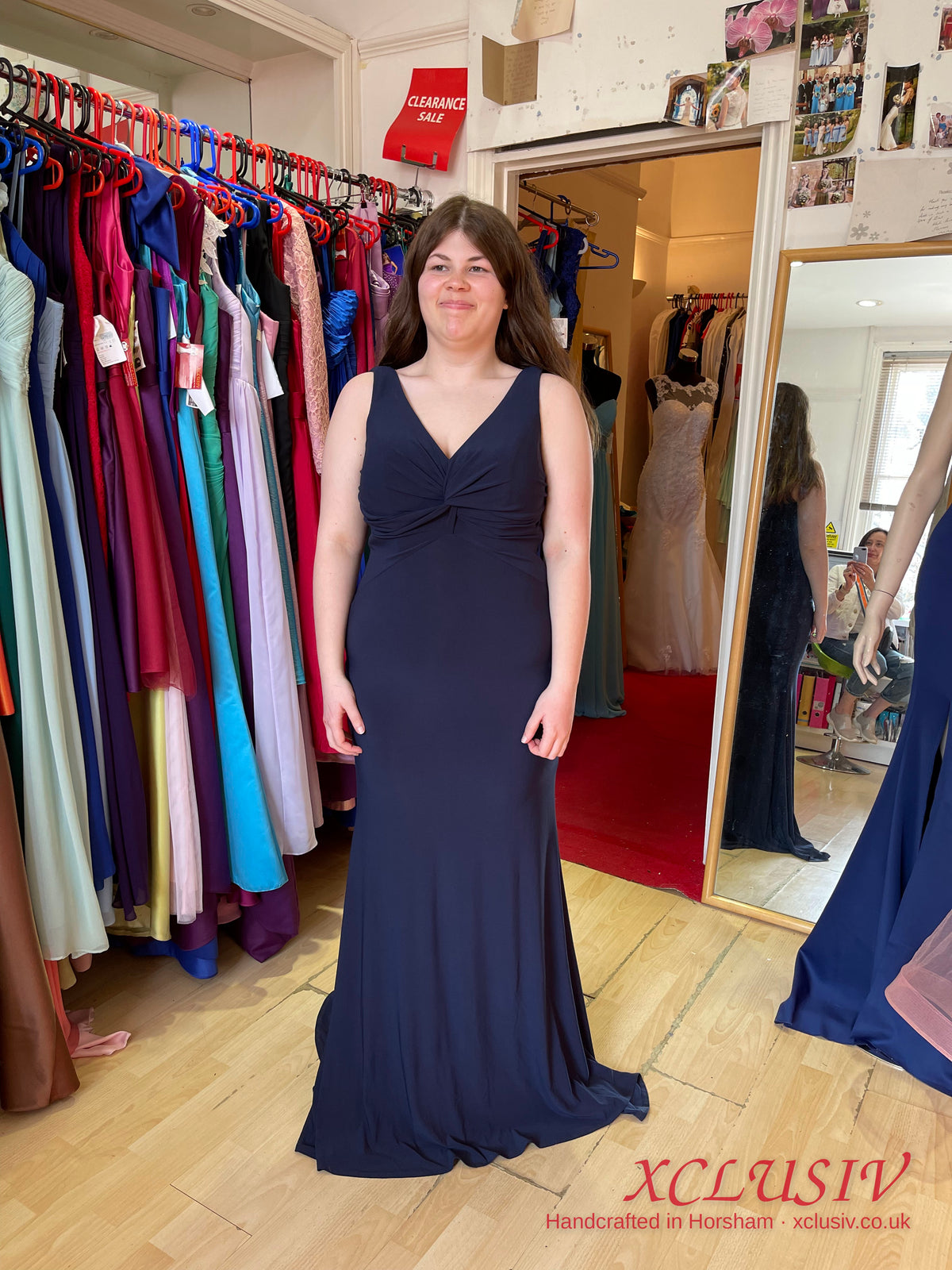 Navy Jersey Twist-Front Prom & Evening Dress – XCLUSIV Horsham