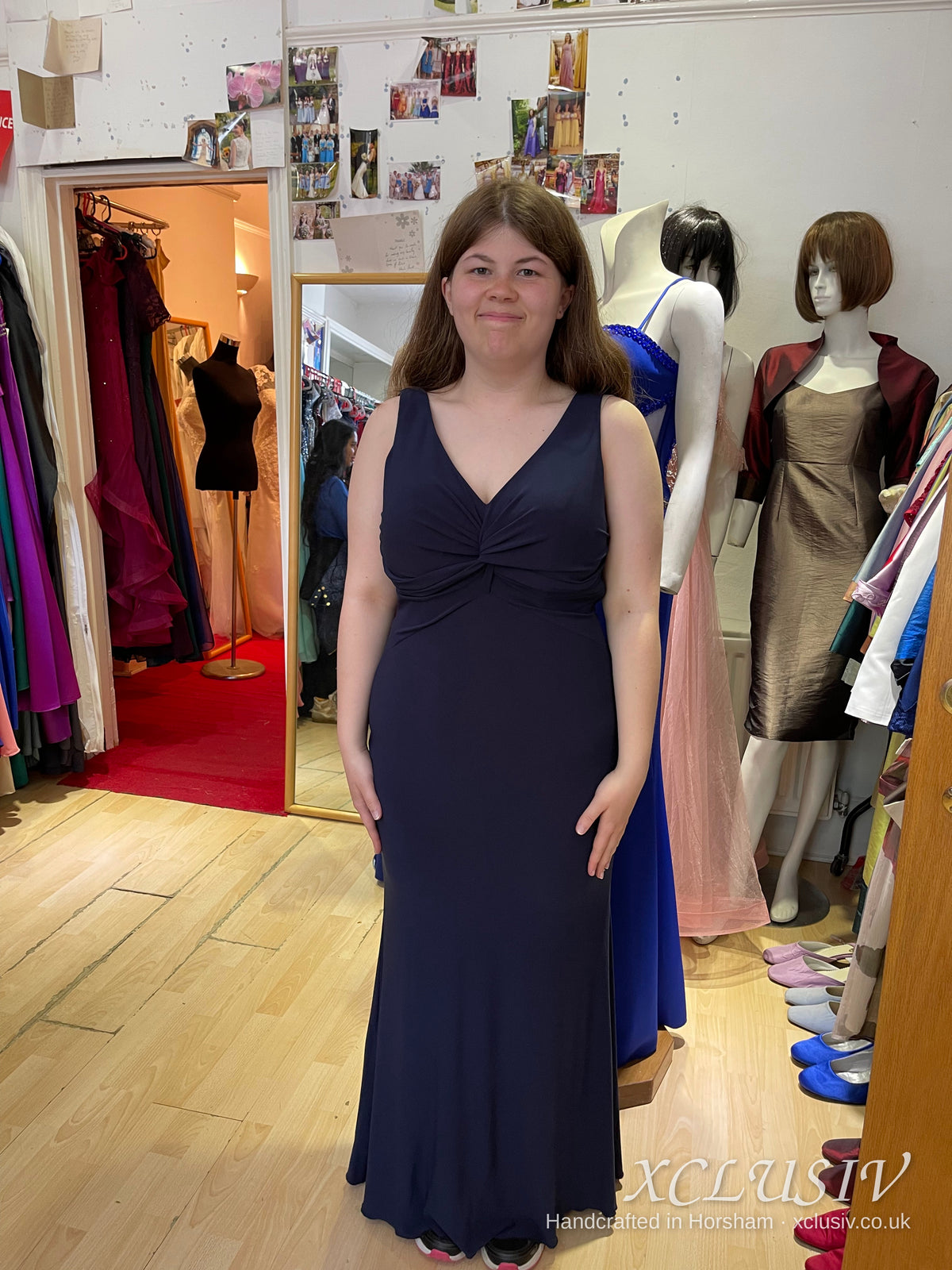 Navy Jersey Twist-Front Prom Dress – XCLUSIV Horsham (view 2)