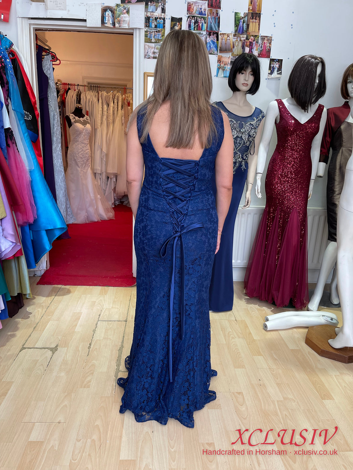 Navy Lace Beaded Mermaid Prom & Evening Dress – XCLUSIV Horsham