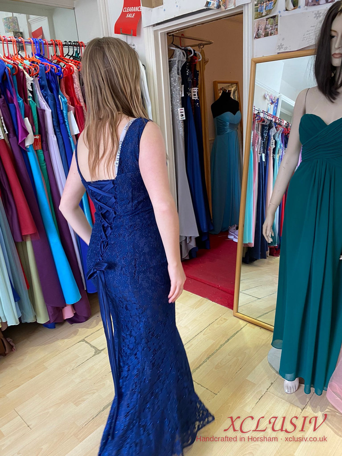 Navy Lace Mermaid Lace-Up Back Prom Dress – XCLUSIV Horsham