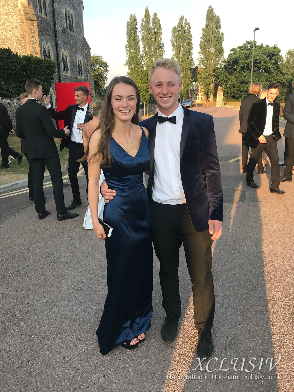 Navy Satin Cowl Prom Dress – XCLUSIV Horsham