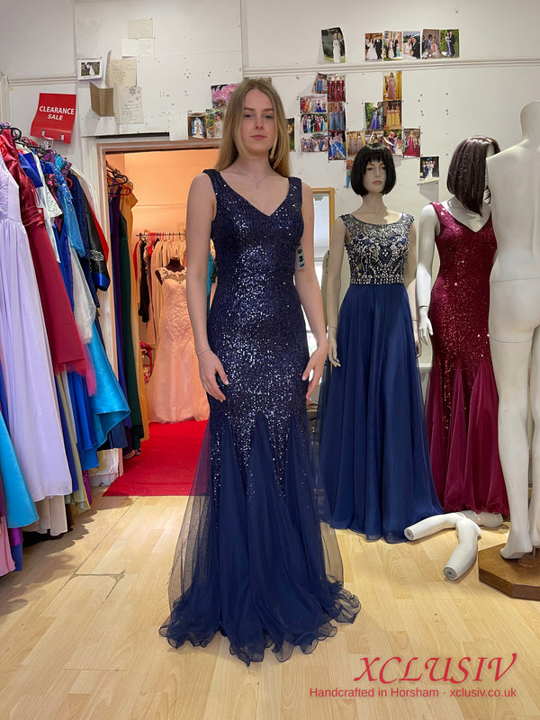Navy Sequin Tulle Mermaid Prom Dress – XCLUSIV Horsham
