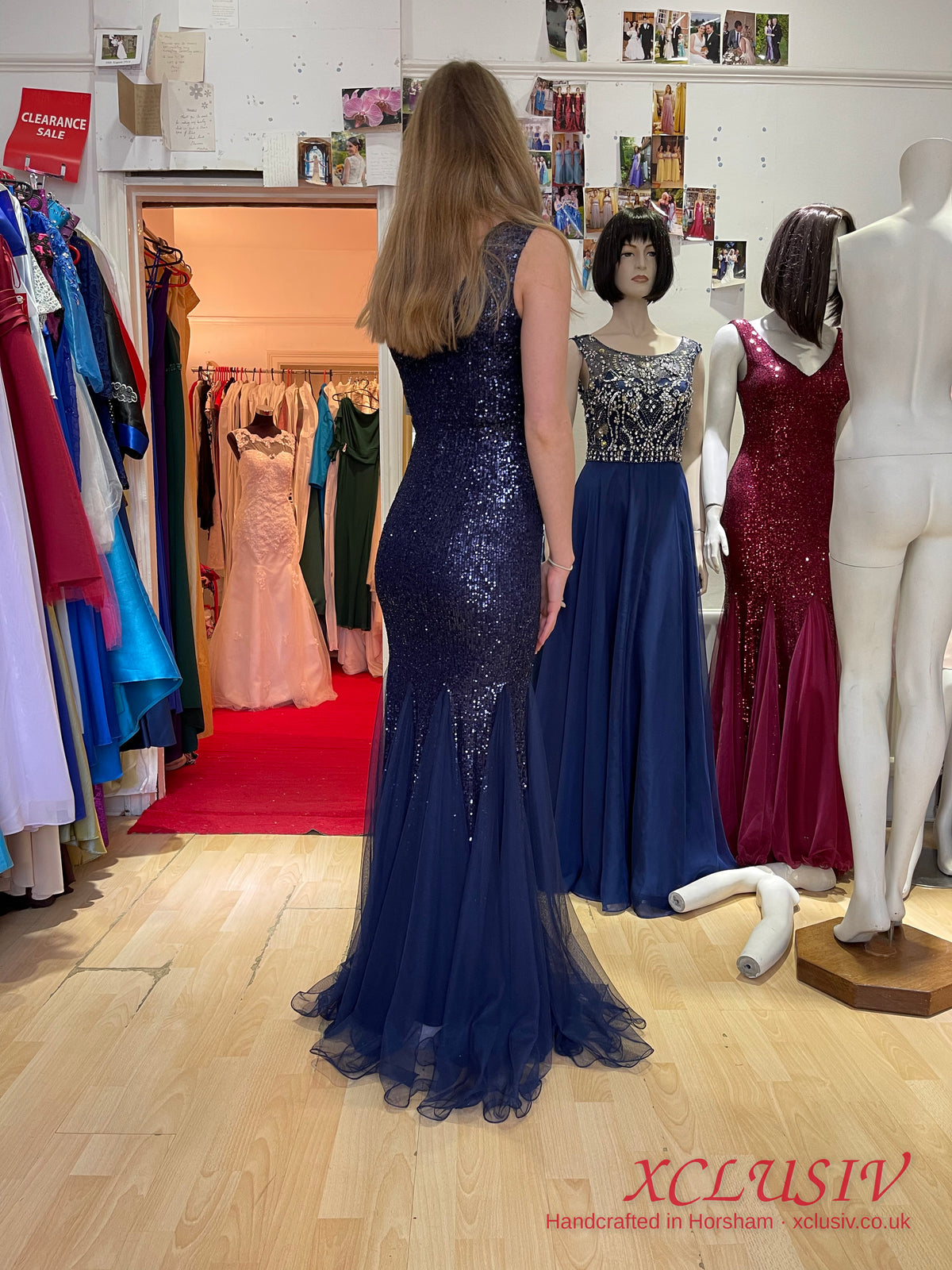 Navy Sequin Tulle Mermaid Prom Dress – XCLUSIV Horsham (view 2)