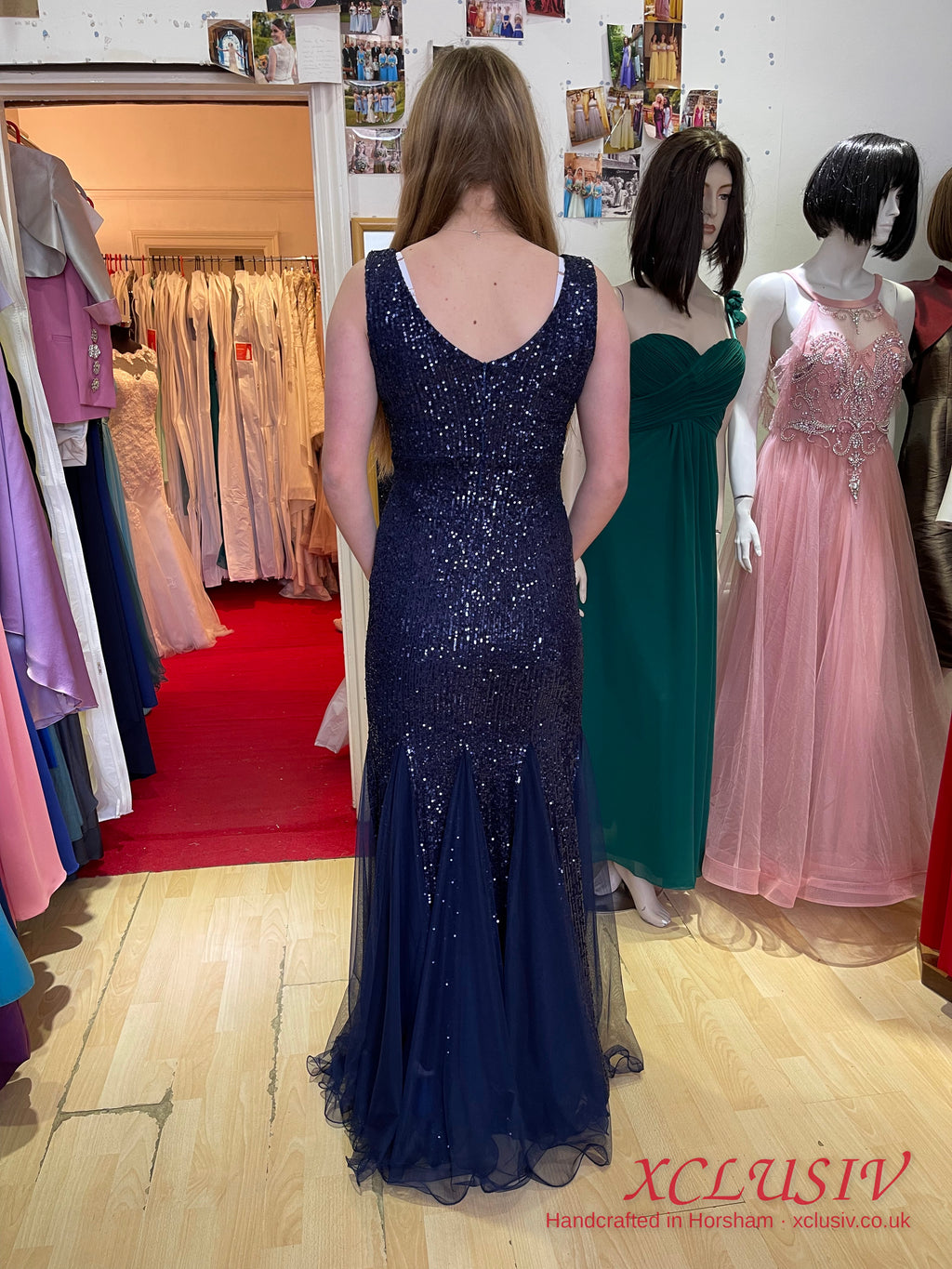 Navy Sequin Tulle Mermaid Prom Dress – XCLUSIV Horsham (view 8)