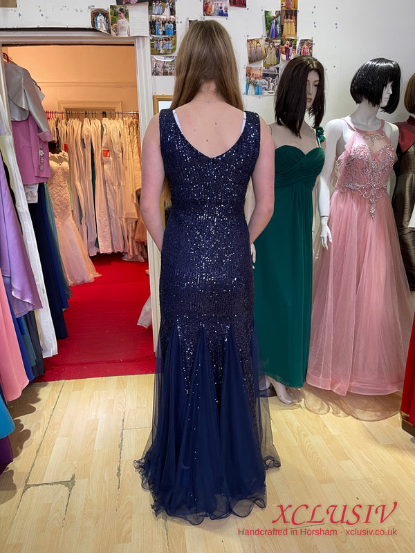 Navy Sequin Tulle Mermaid Prom Dress – XCLUSIV Horsham (view 8)