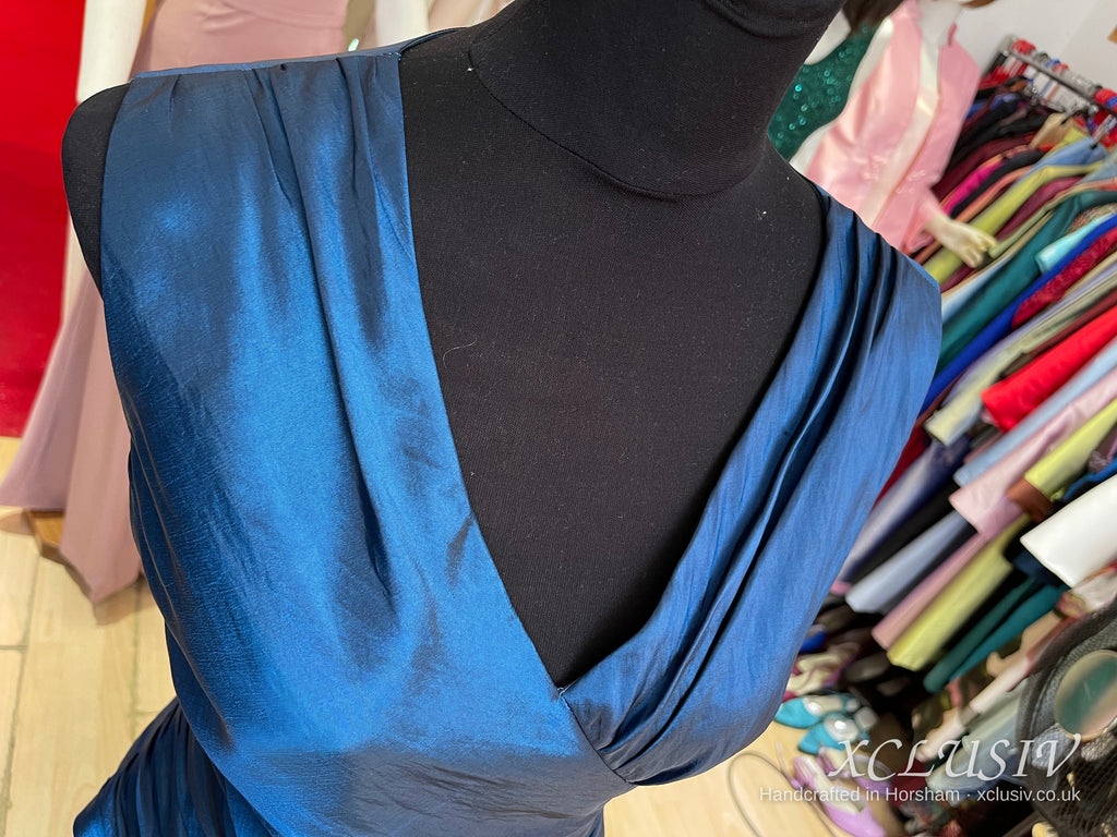 Navy Taffeta Ruched Top & Fishtail Skirt – Mother of the Bride – XCLUSIV Horsham (view 7)
