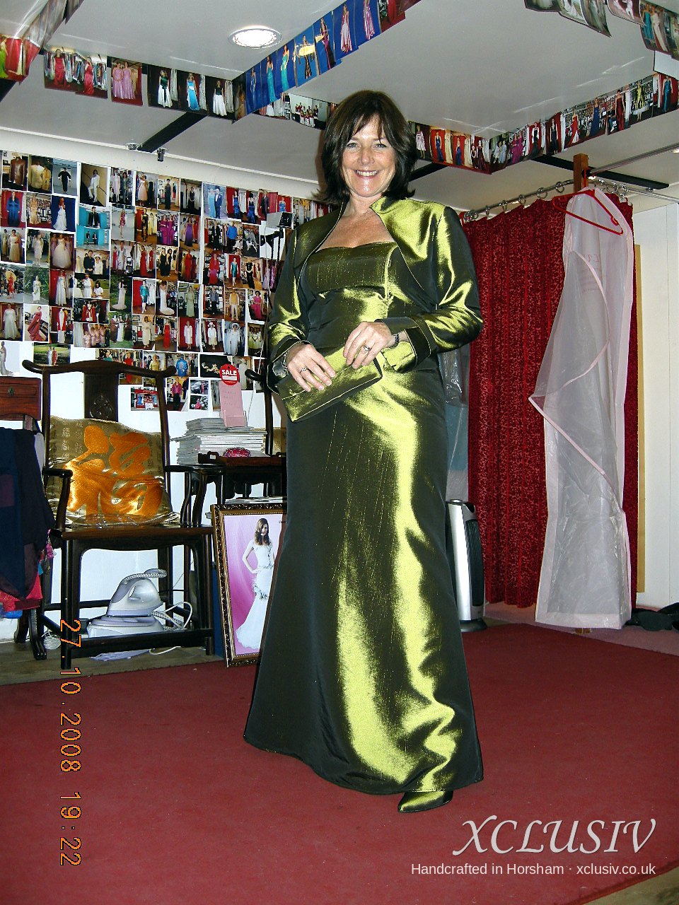 Olive Shot Taffeta Strapless Gown & Bolero – Mother of the Bride – XCLUSIV Horsham