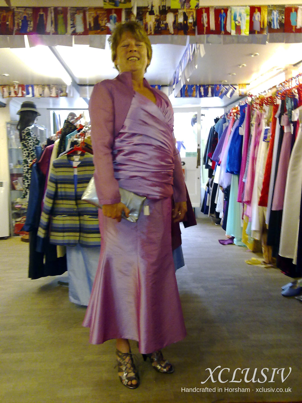Orchid Taffeta Ruched Top & Fishtail Skirt with Stole – Mother of the Bride – XCLUSIV Horsham