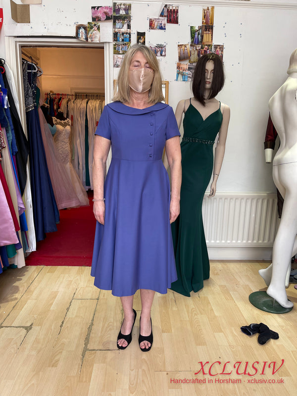 Periwinkle Collared Tea Dress – Mother of the Bride – XCLUSIV Horsham