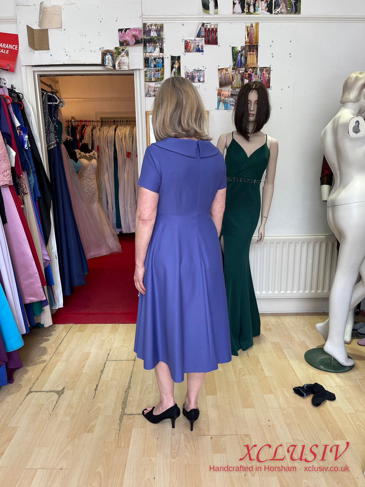 Periwinkle Collared Tea Dress – Mother of the Bride – XCLUSIV Horsham (view 2)