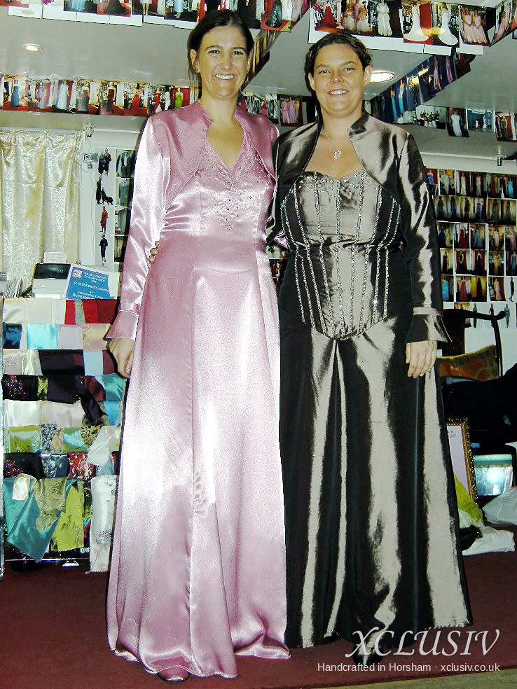 Pink Satin Long Gown & Coat – Mother of the Bride Secondary image