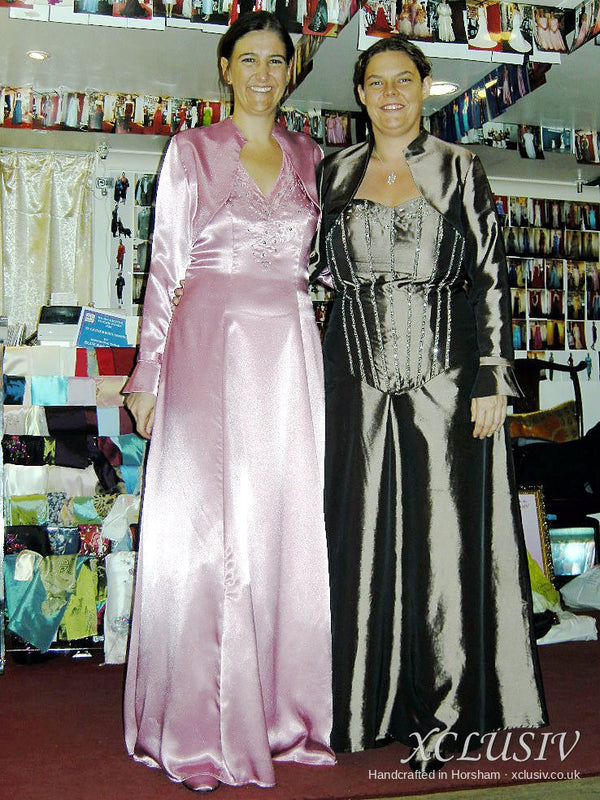 Pink Satin Long Gown & Coat – Mother of the Bride – XCLUSIV Horsham (view 2)