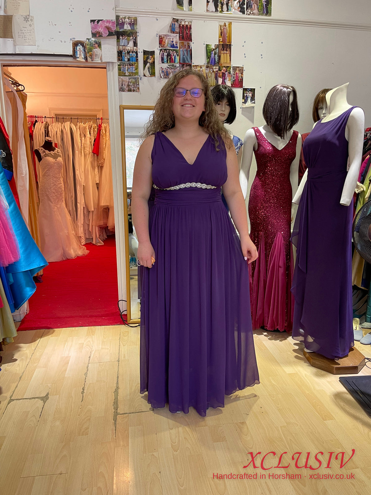 Purple Chiffon Beaded-Waist Prom & Evening Dress – XCLUSIV Horsham
