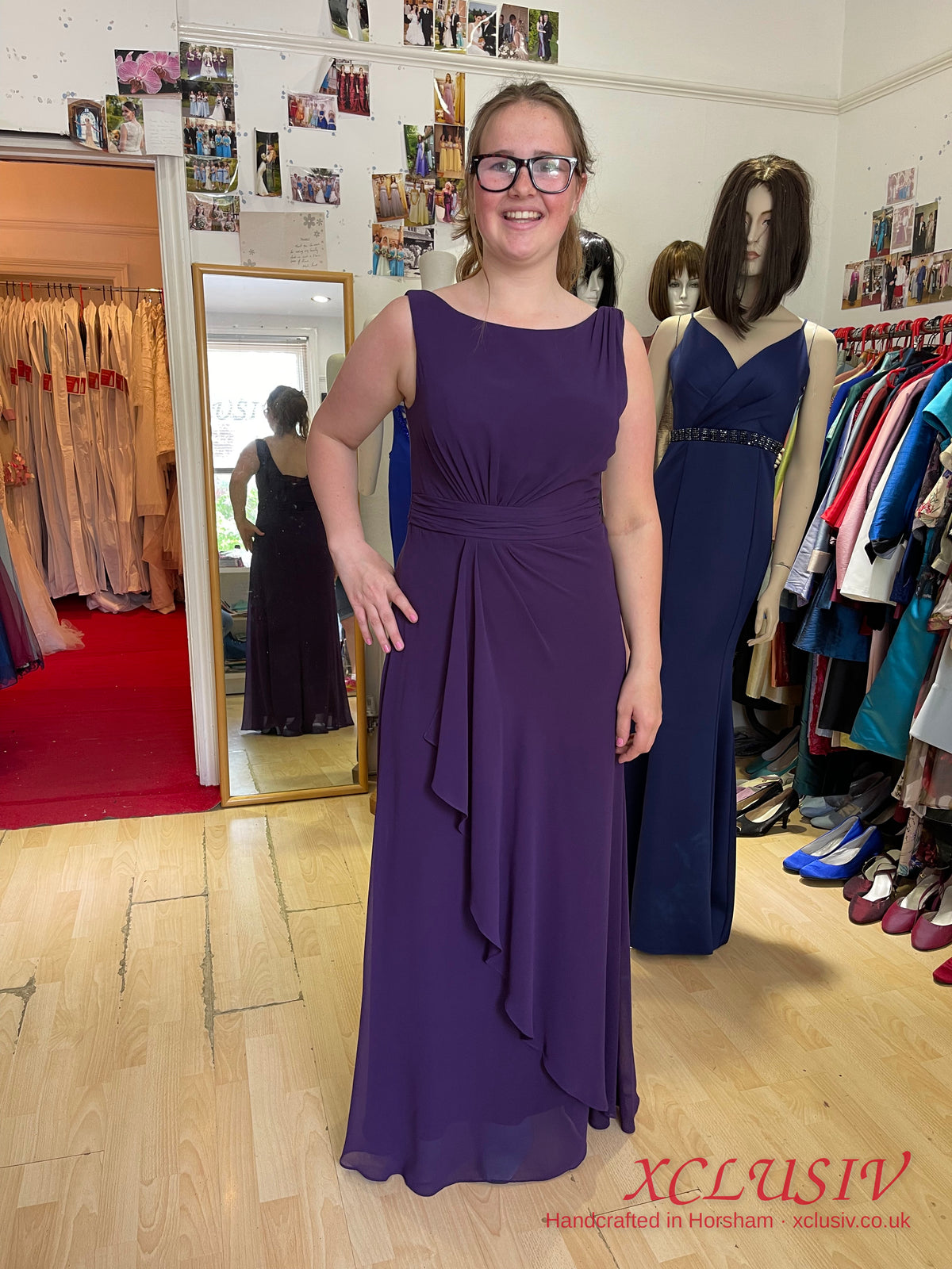 Purple Chiffon Draped Sheath Prom & Evening Dress – XCLUSIV Horsham
