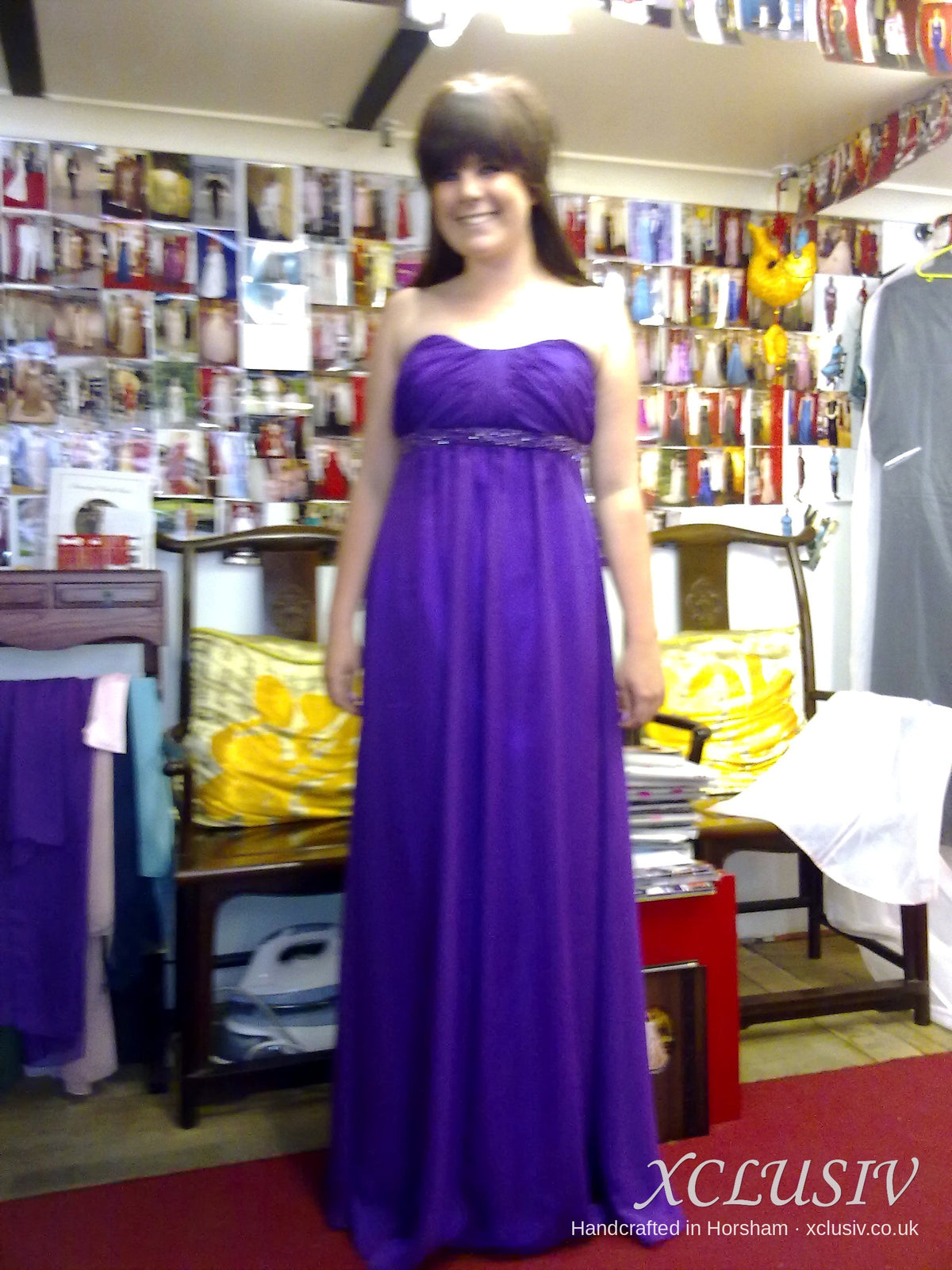 Purple Chiffon Strapless Empire Bridesmaid Dress with Beaded Band – XCLUSIV Horsham