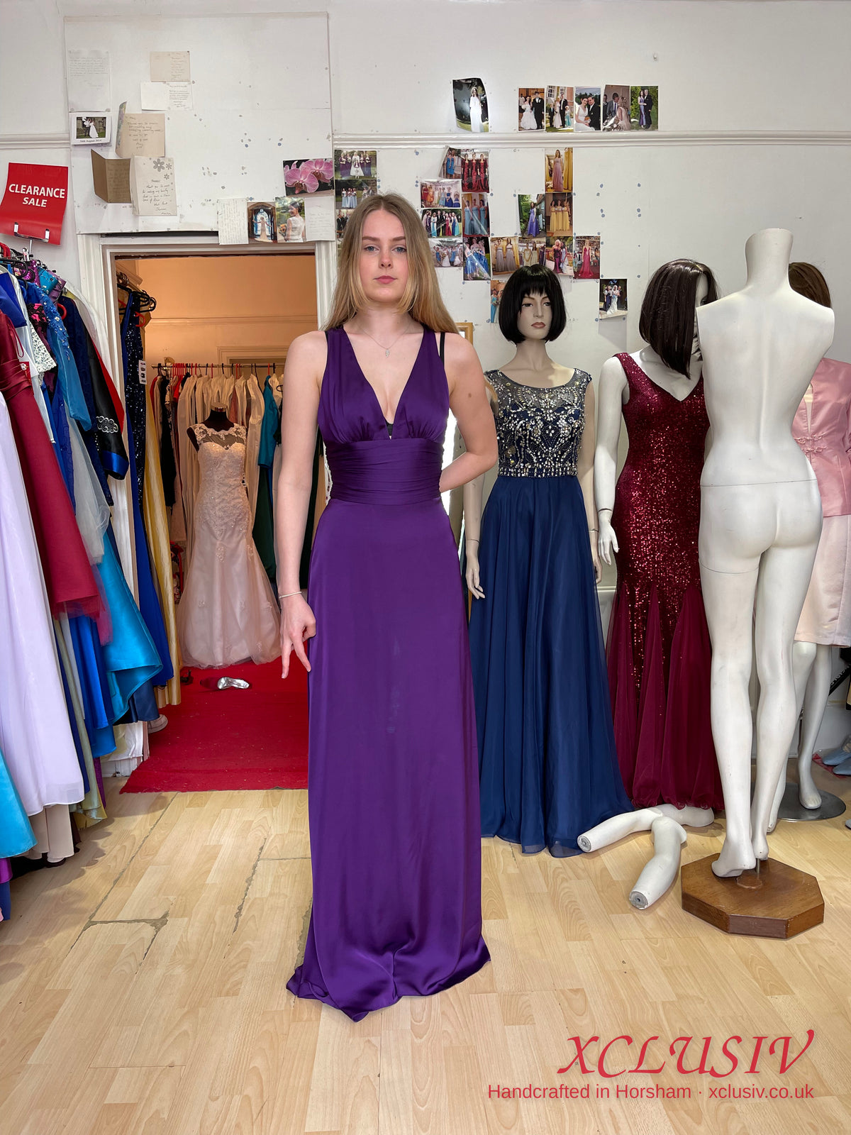 Purple Satin Plunge Prom Dress – XCLUSIV Horsham
