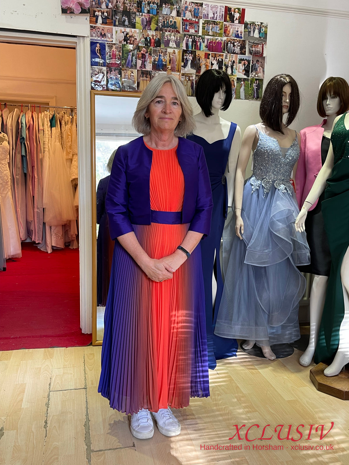 Purple Silk Jacket & Ombré Pleated Dress – Mother of the Bride – XCLUSIV Horsham Main image