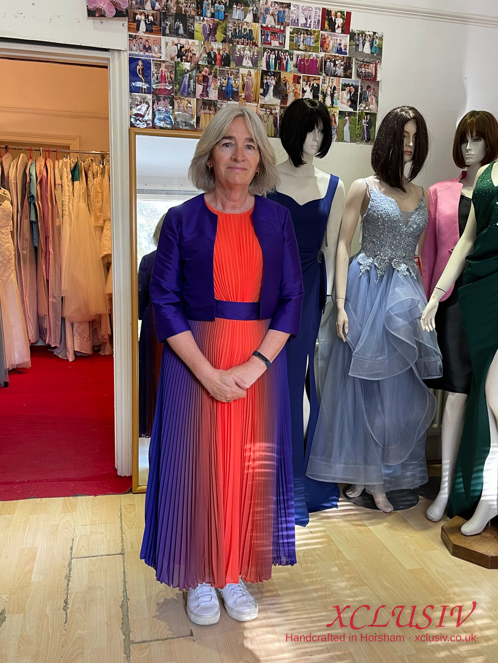 Purple Silk Jacket & Ombré Pleated Dress – Mother of the Bride – XCLUSIV Horsham (view 2)