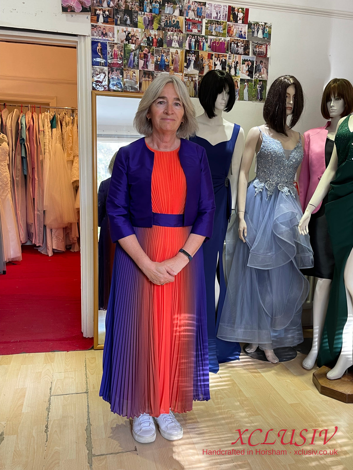 Purple Silk Jacket & Ombré Pleated Dress – Mother of the Bride – XCLUSIV Horsham (view 2)