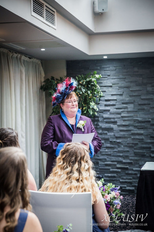 Purple Velvet Coat Dress – Mother of the Bride – XCLUSIV Horsham (view 2)