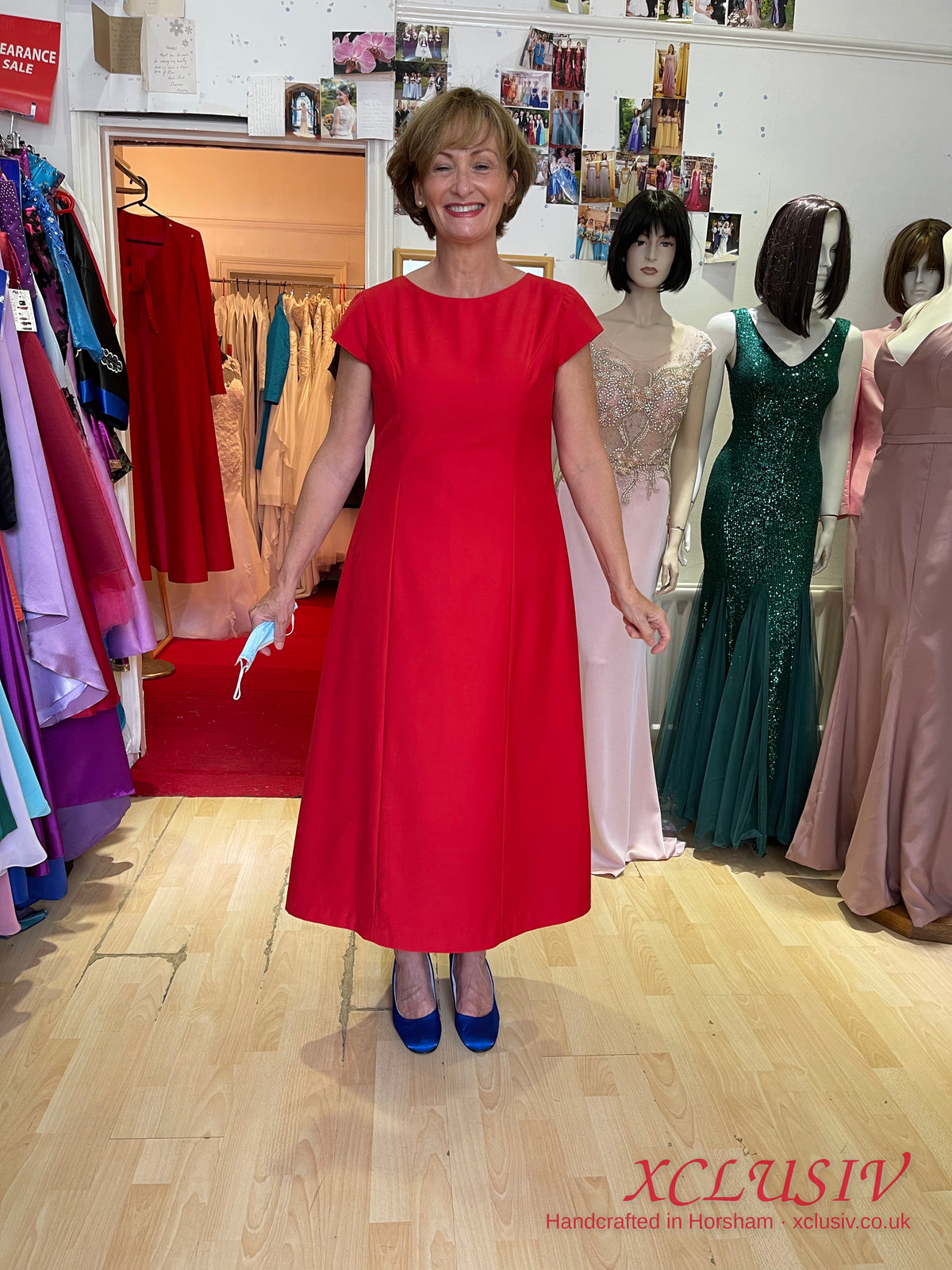 Red Cap-Sleeve A-Line Dress – Mother of the Bride – XCLUSIV Horsham Main image
