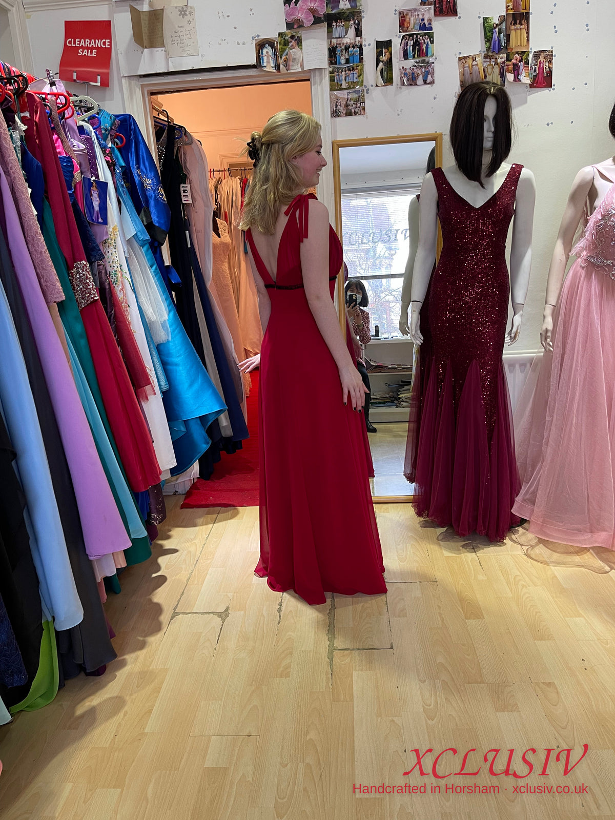 Red Chiffon Empire Prom Dress – XCLUSIV Horsham (view 6)