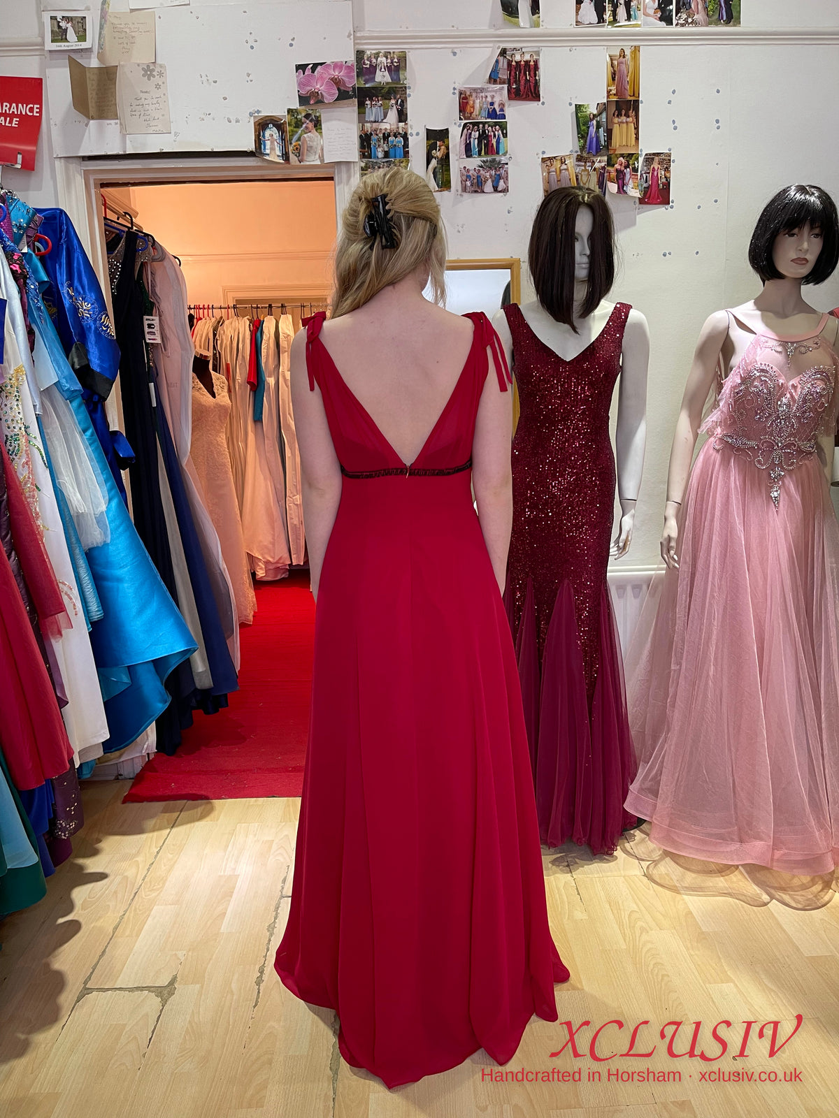 Red Chiffon Empire Prom Dress – XCLUSIV Horsham (view 7)