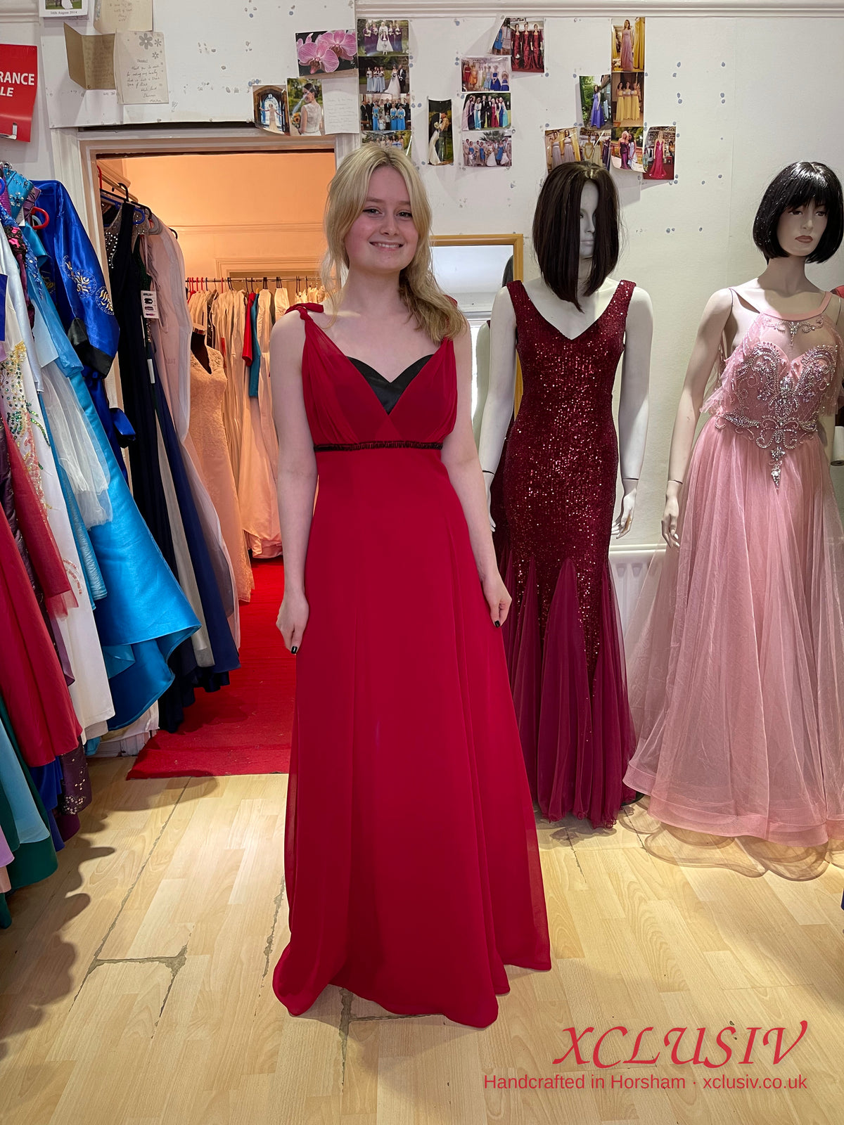 Red Chiffon Empire Prom Dress – XCLUSIV Horsham (view 8)