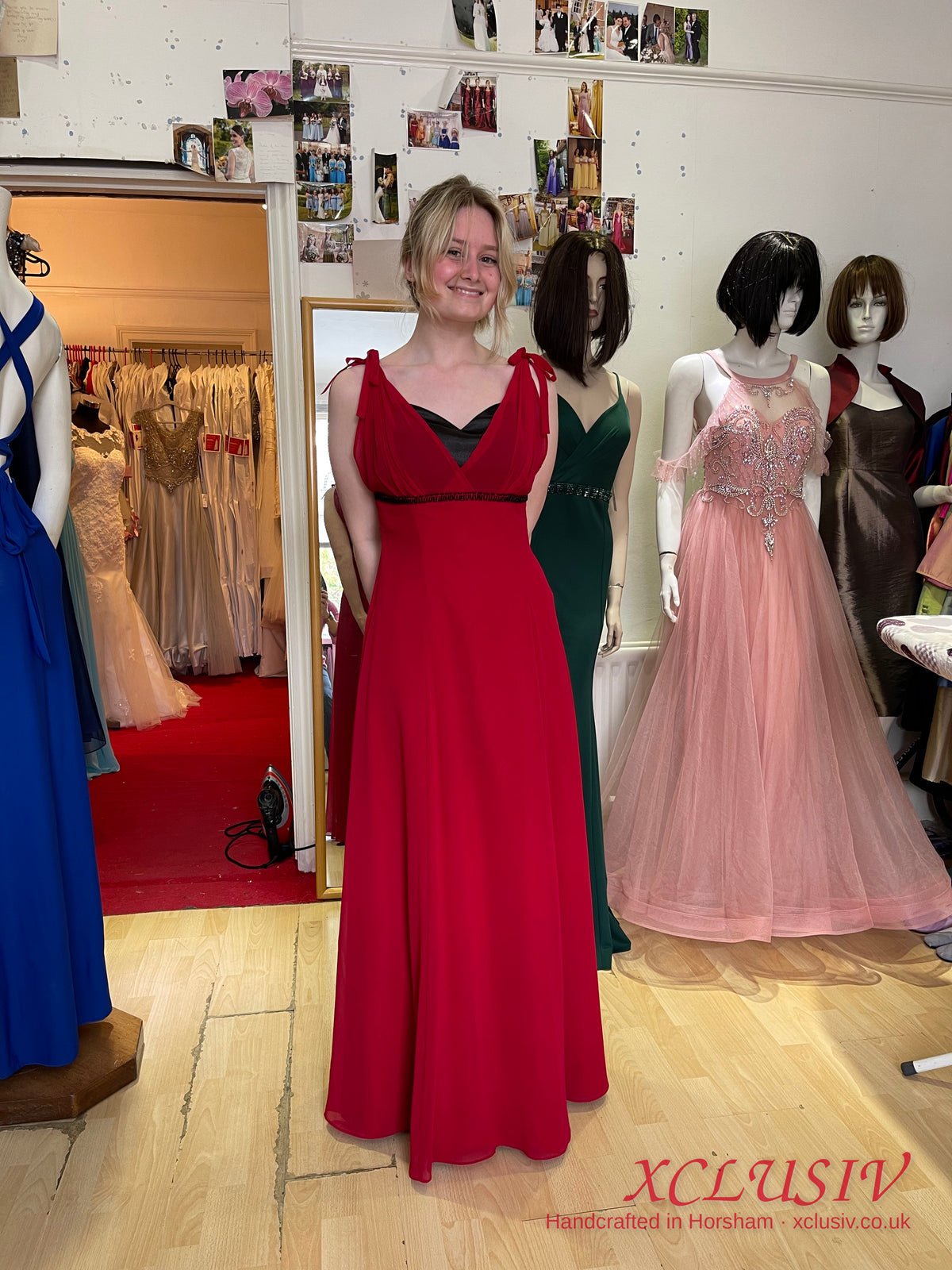 Red Chiffon Empire Prom Dress – XCLUSIV Horsham (view 9)