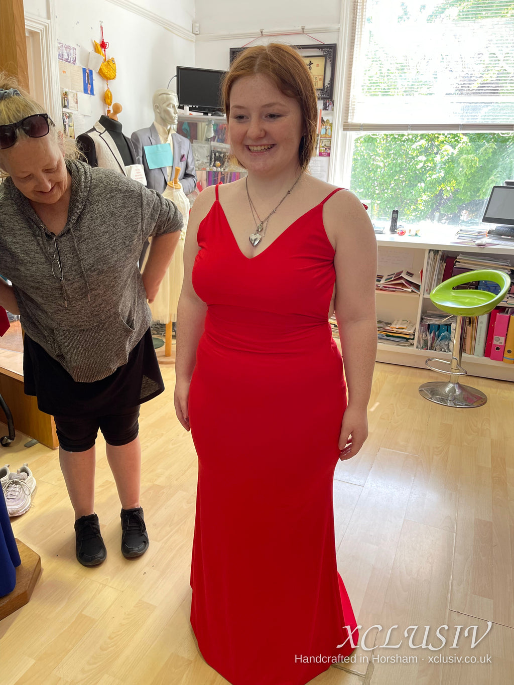 Red Crepe Open-Back Mermaid Prom Dress – XCLUSIV Horsham (view 2)