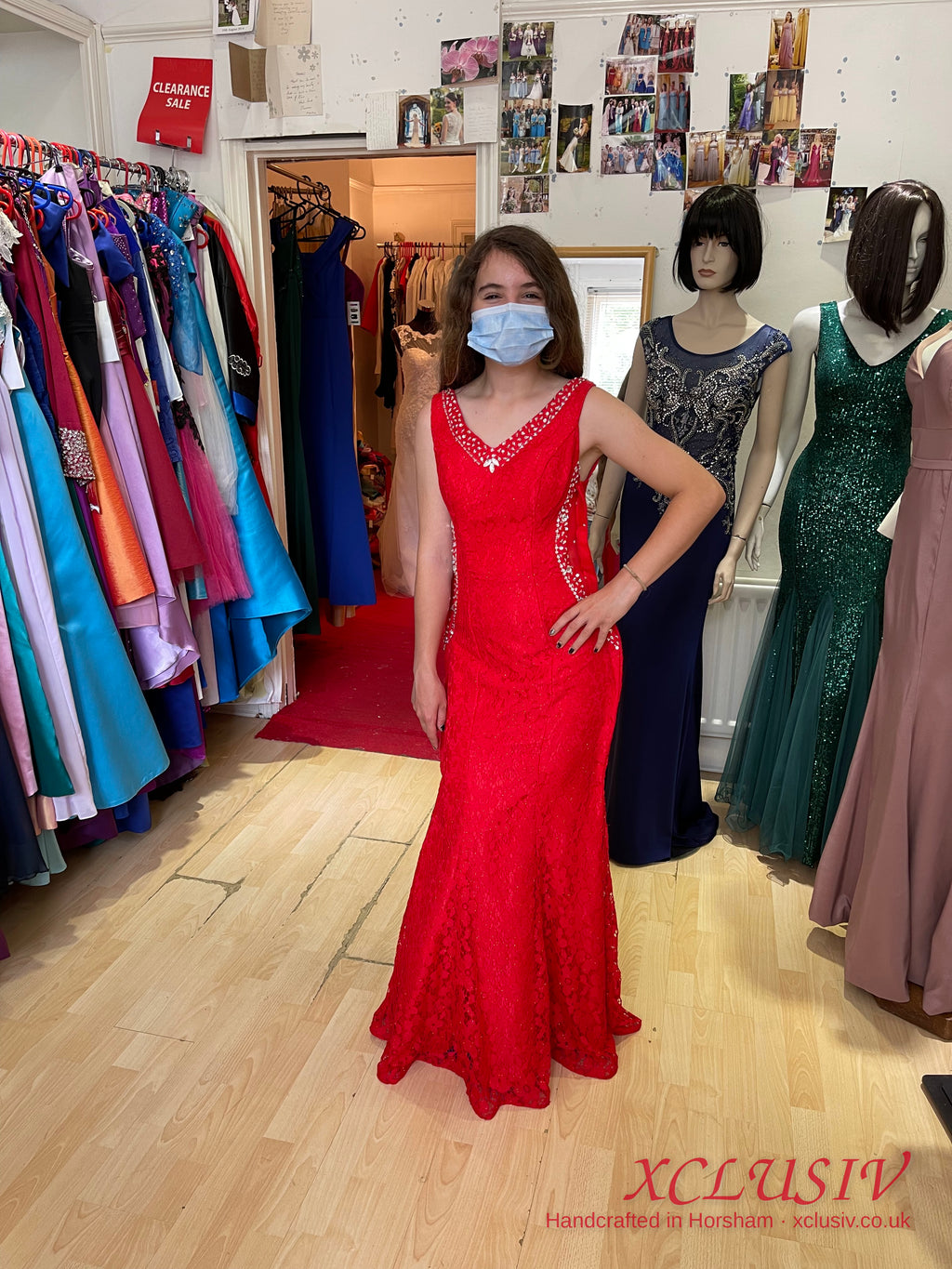 Red Lace Beaded Mermaid Prom Dress – XCLUSIV Horsham