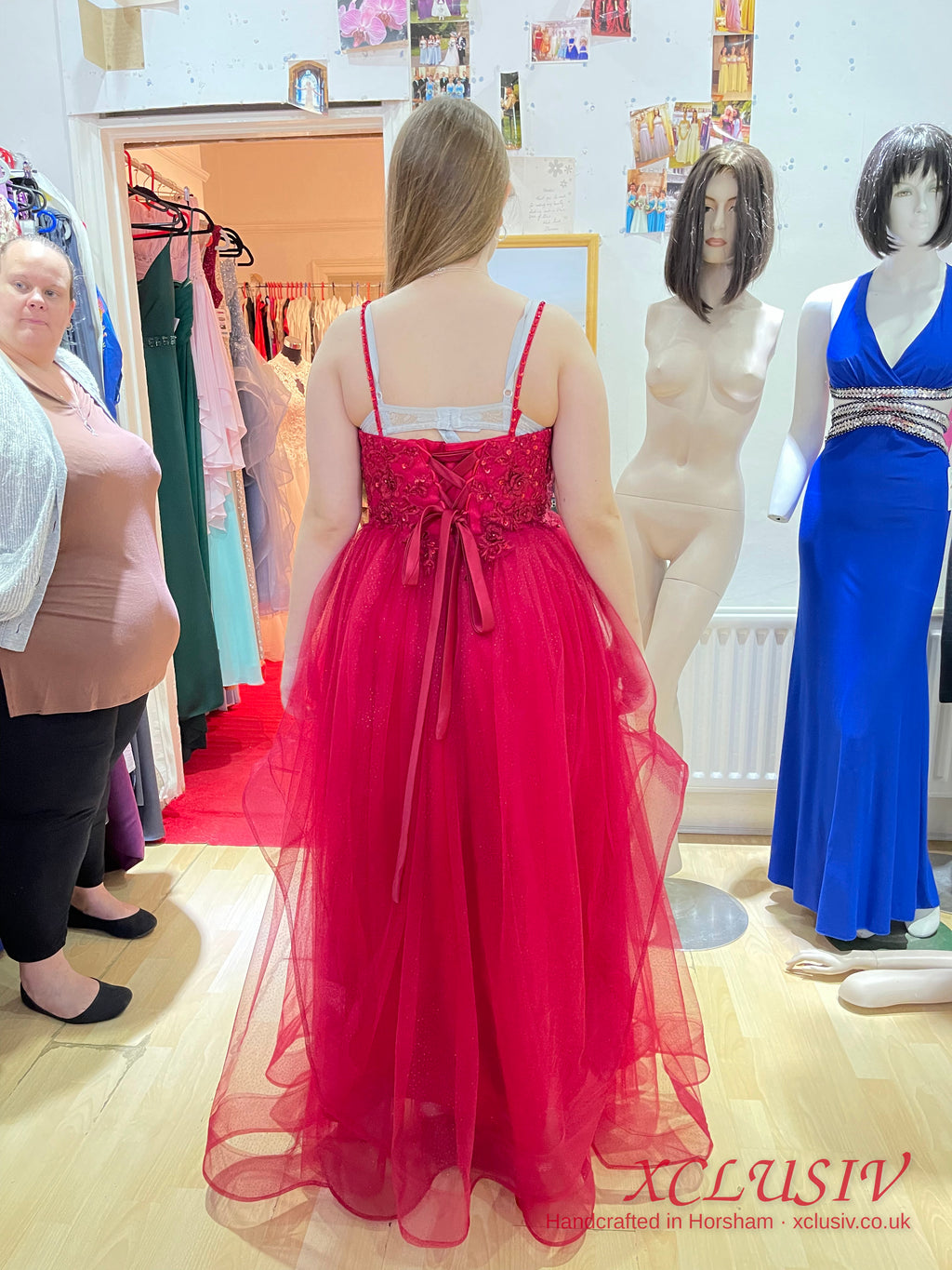 Red Lace Tulle Lace-Up Back A-Line Prom Dress – XCLUSIV Horsham