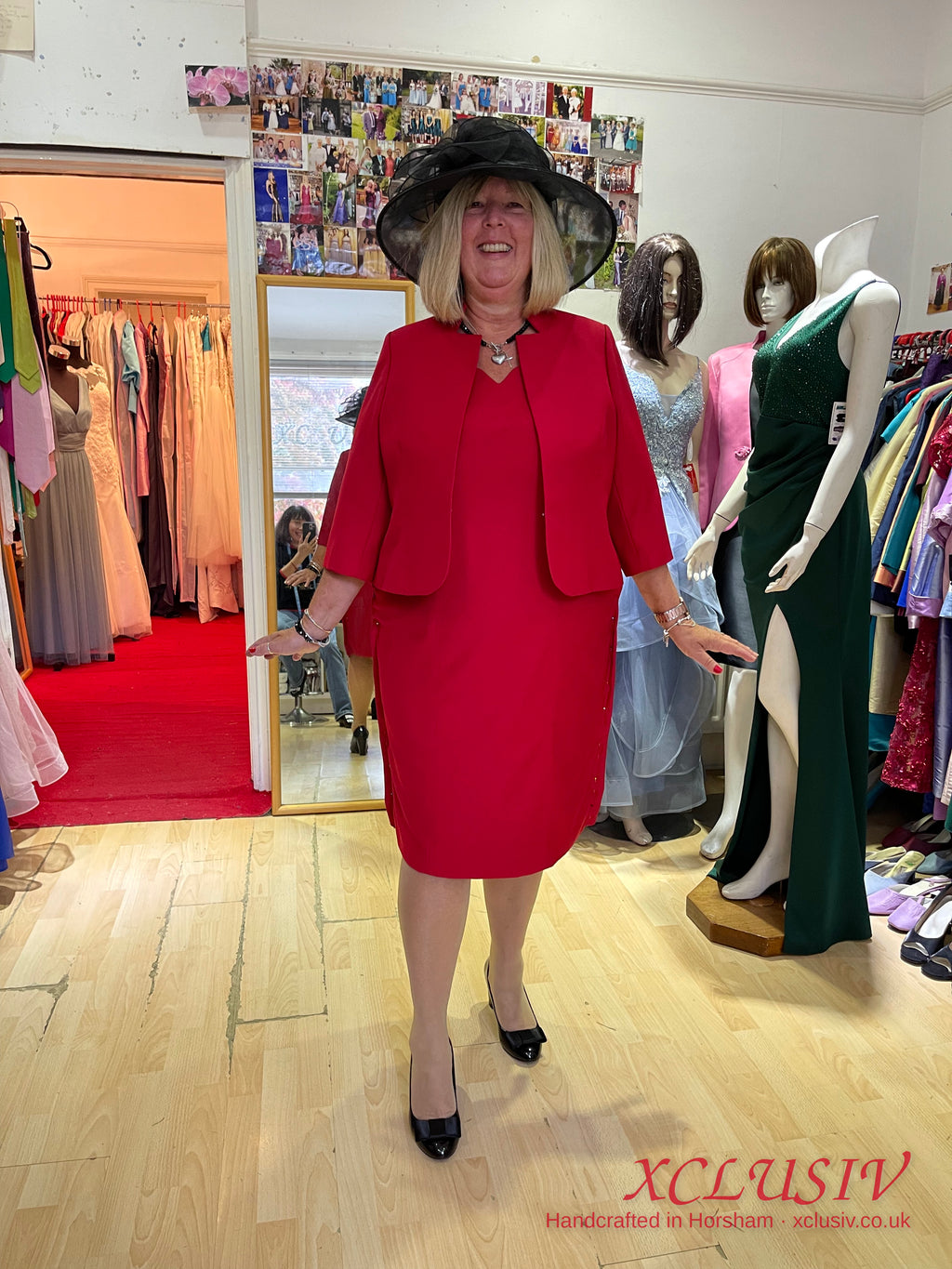 Red Shift Dress & Jacket – Mother of the Bride – XCLUSIV Horsham