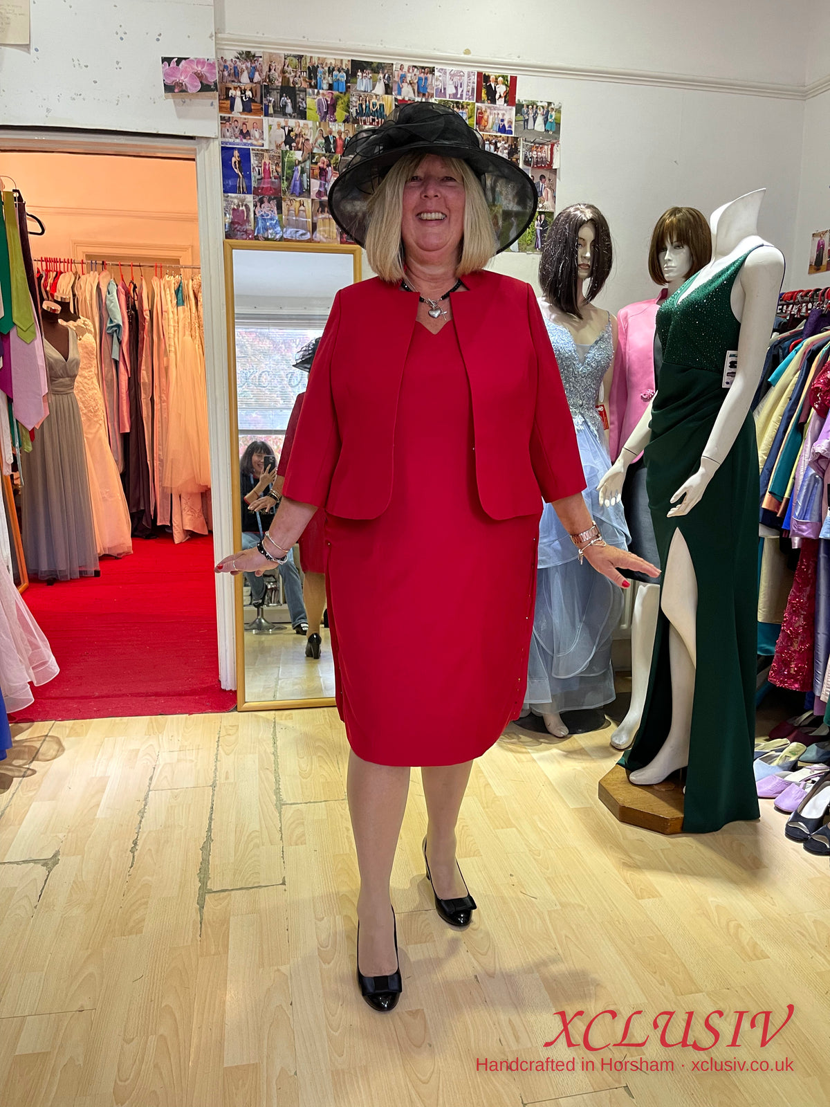 Red Shift Dress & Jacket – Mother of the Bride – XCLUSIV Horsham