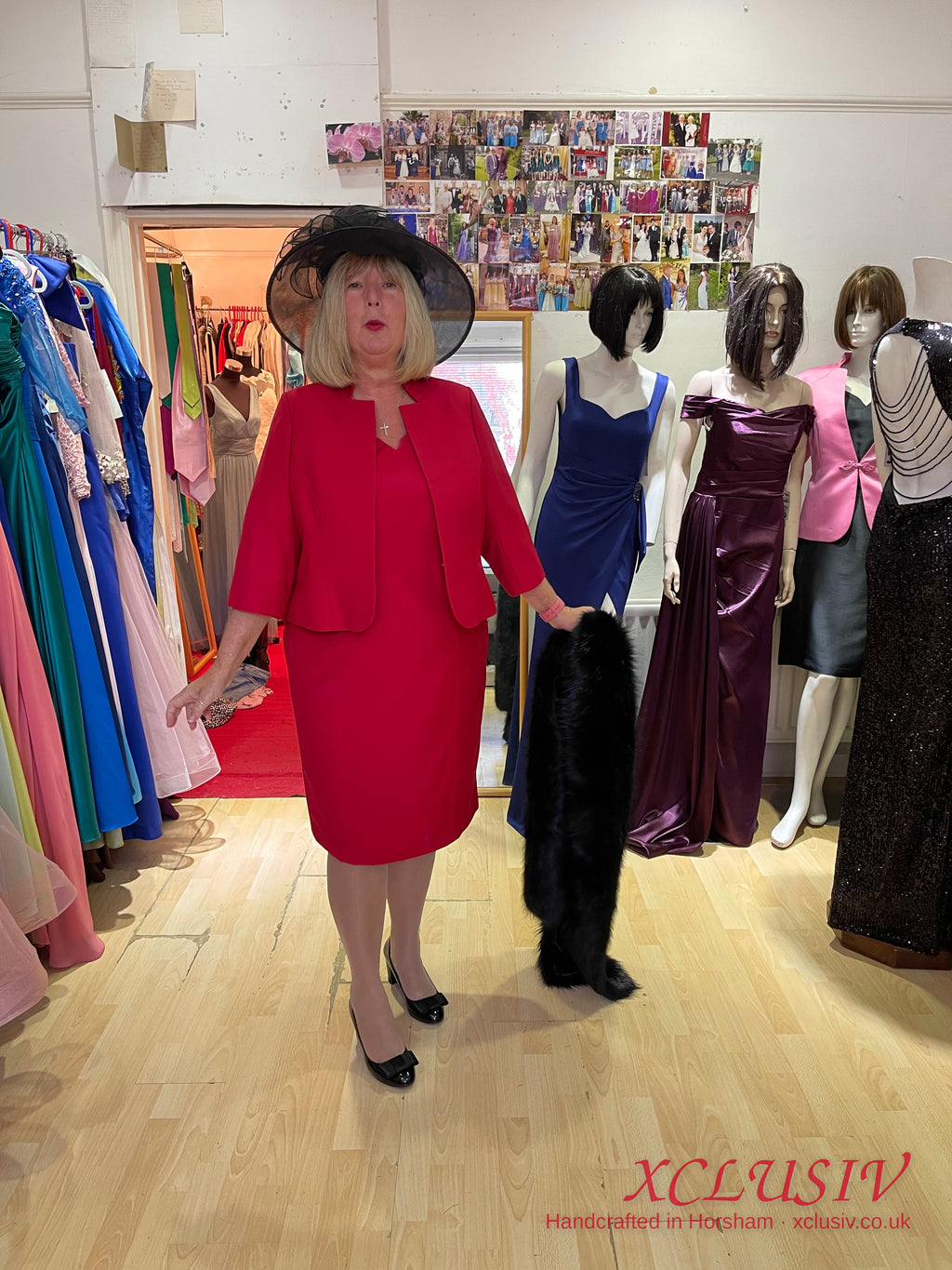 Red Shift Dress & Jacket – Mother of the Bride – XCLUSIV Horsham (view 2)