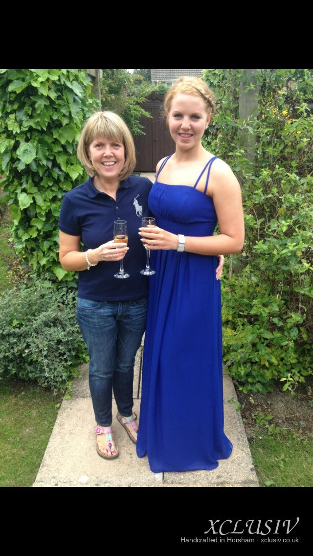 Royal Blue Chiffon Strappy Prom Dress – XCLUSIV Horsham
