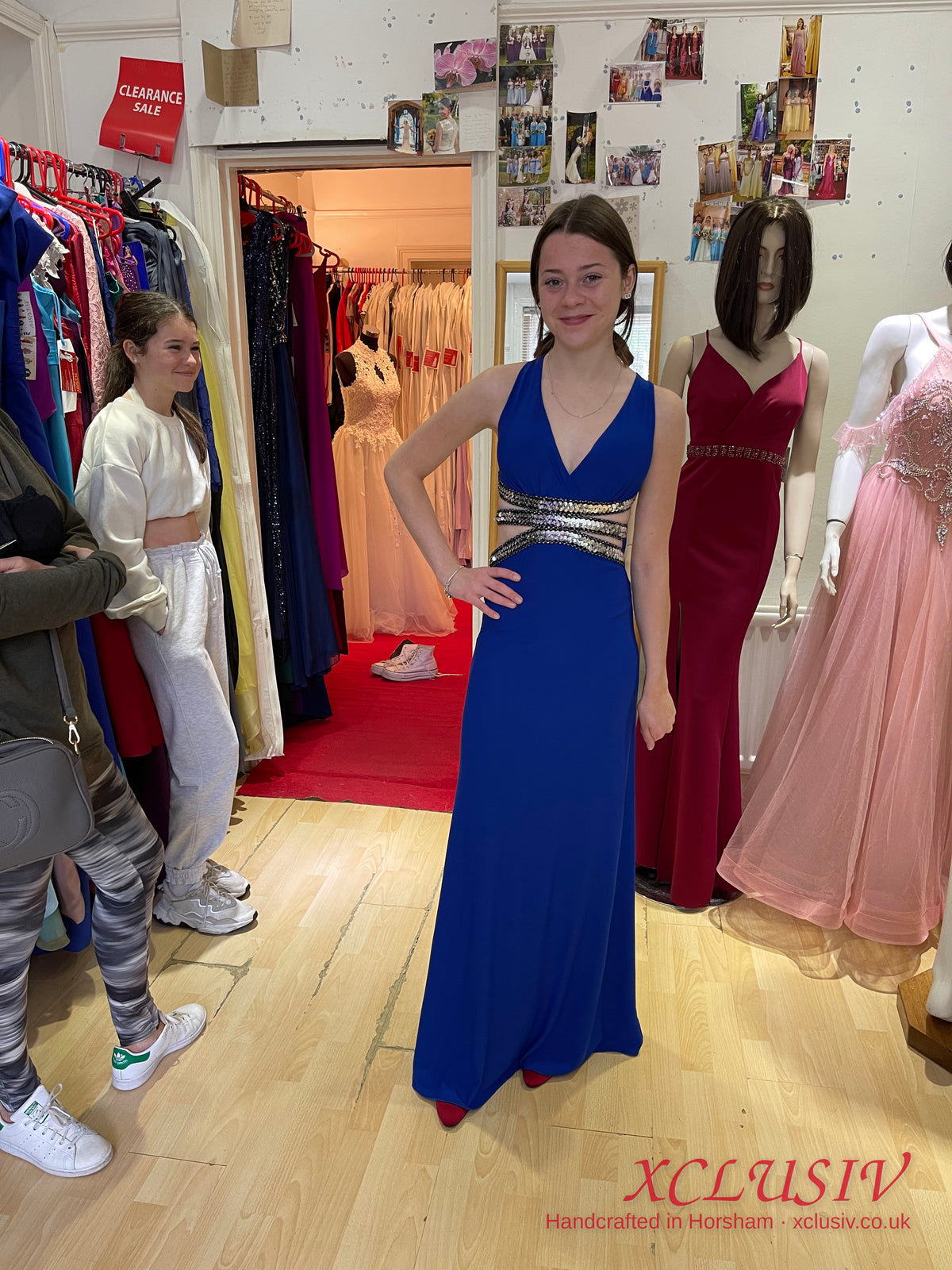 Royal Blue Halter Beaded Cut-Out Prom Dress – XCLUSIV Horsham (view 4)