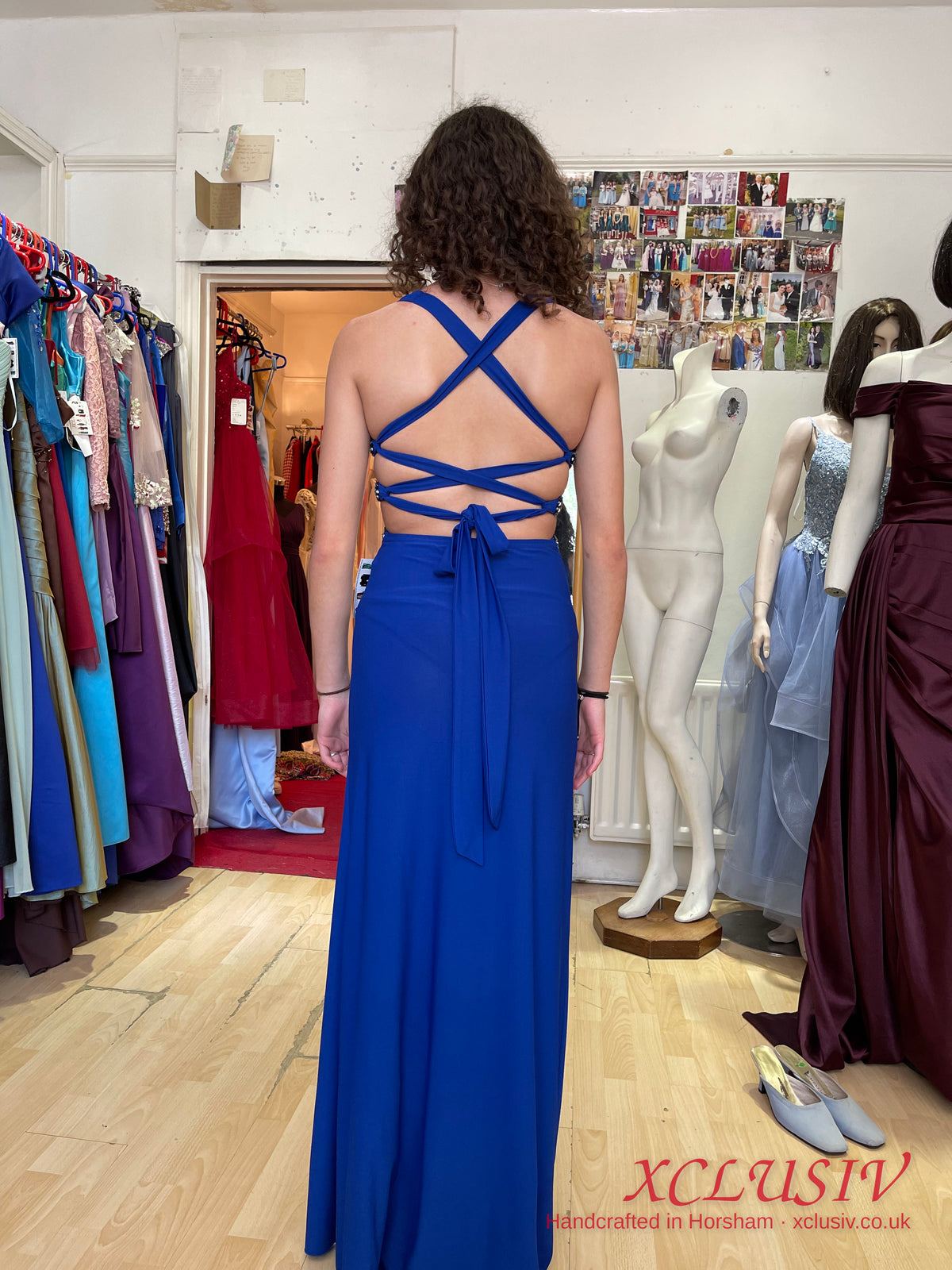 Royal Blue Halter Beaded Cut-Out Prom Dress – XCLUSIV Horsham (view 15)