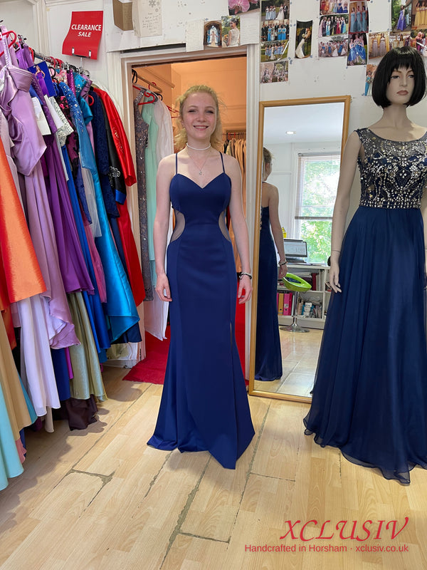 Royal Blue Lace-Up Back Cut-Out Prom Dress – XCLUSIV Horsham
