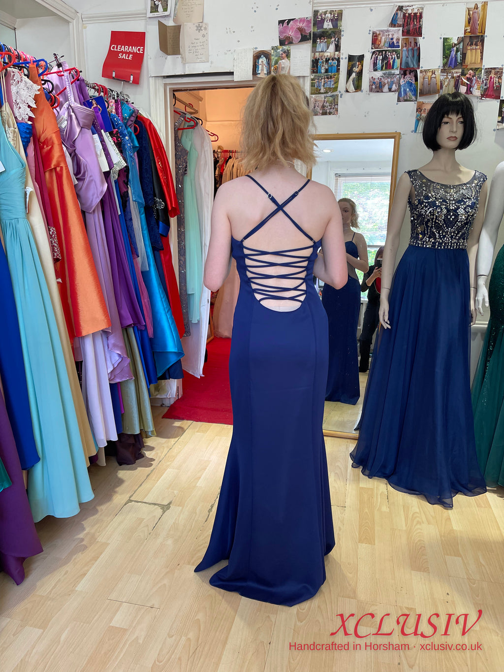 Royal Blue Lace-Up Back Cut-Out Prom Dress – XCLUSIV Horsham (view 2)