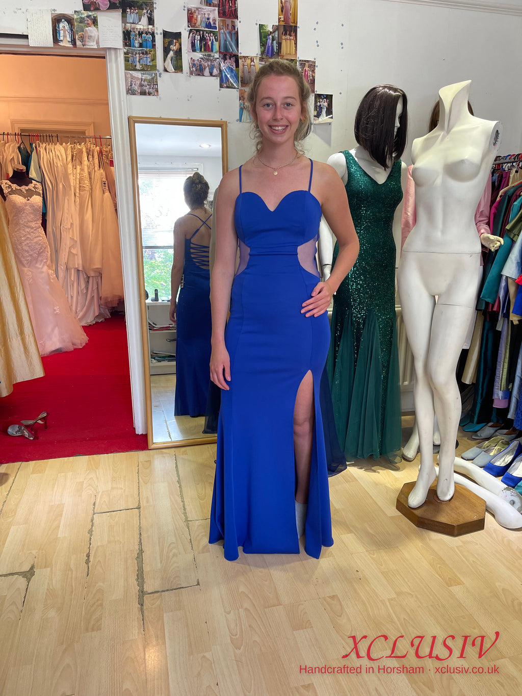 Royal Blue Lace-Up Back Cut-Out Prom Dress – XCLUSIV Horsham (view 3)