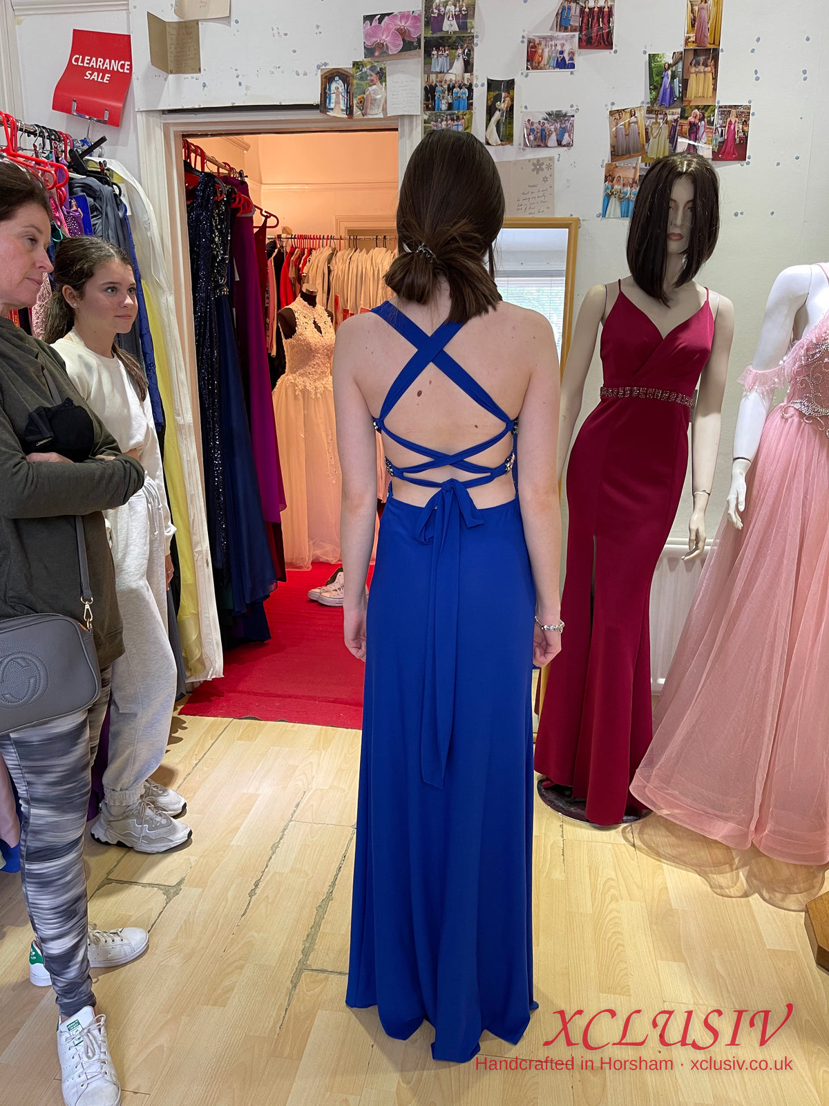Royal Blue Lace-Up Back Halter Prom Dress – XCLUSIV Horsham