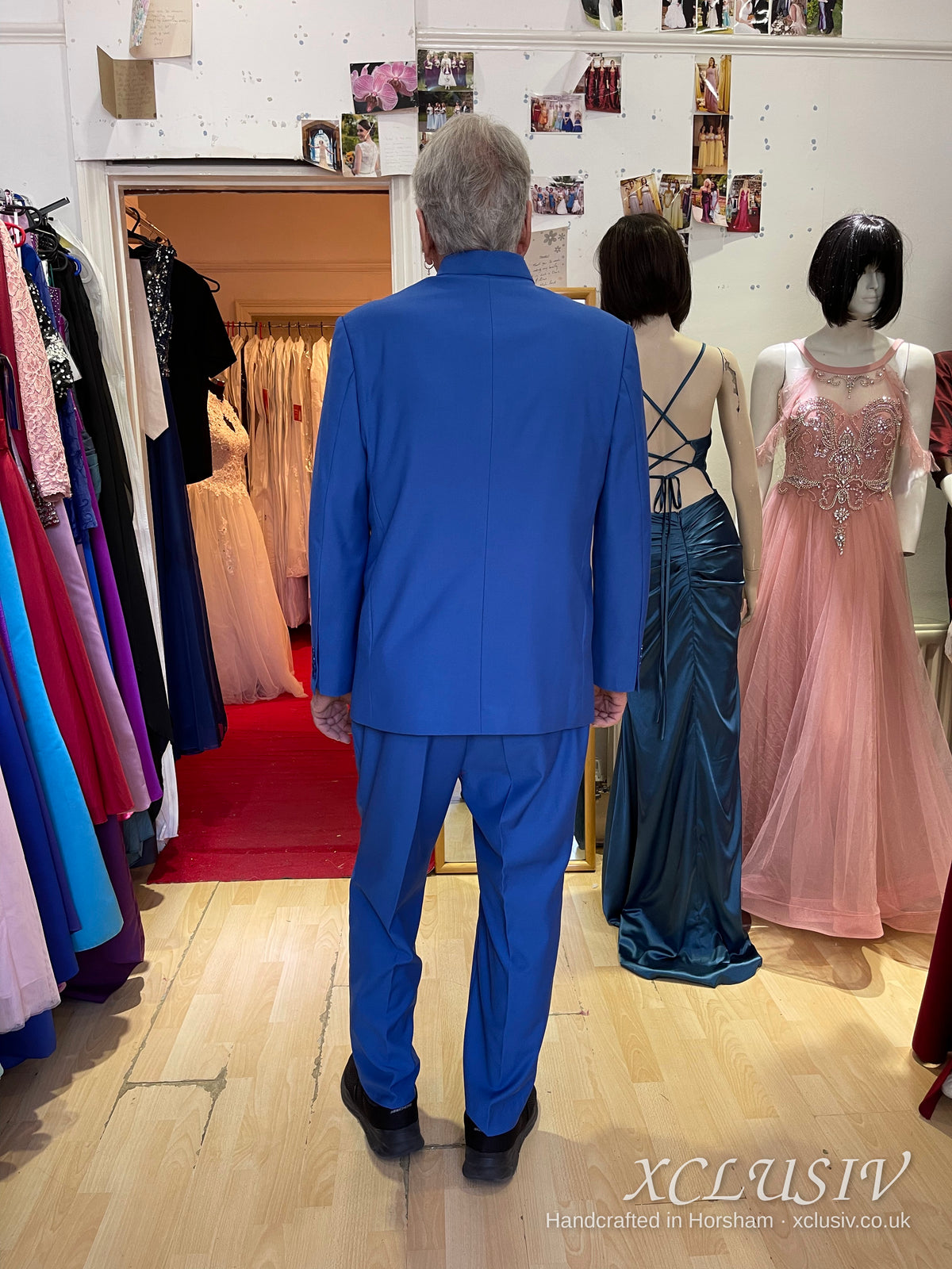 Royal Blue Mandarin Collar Men's Suit – XCLUSIV Horsham (view 2)