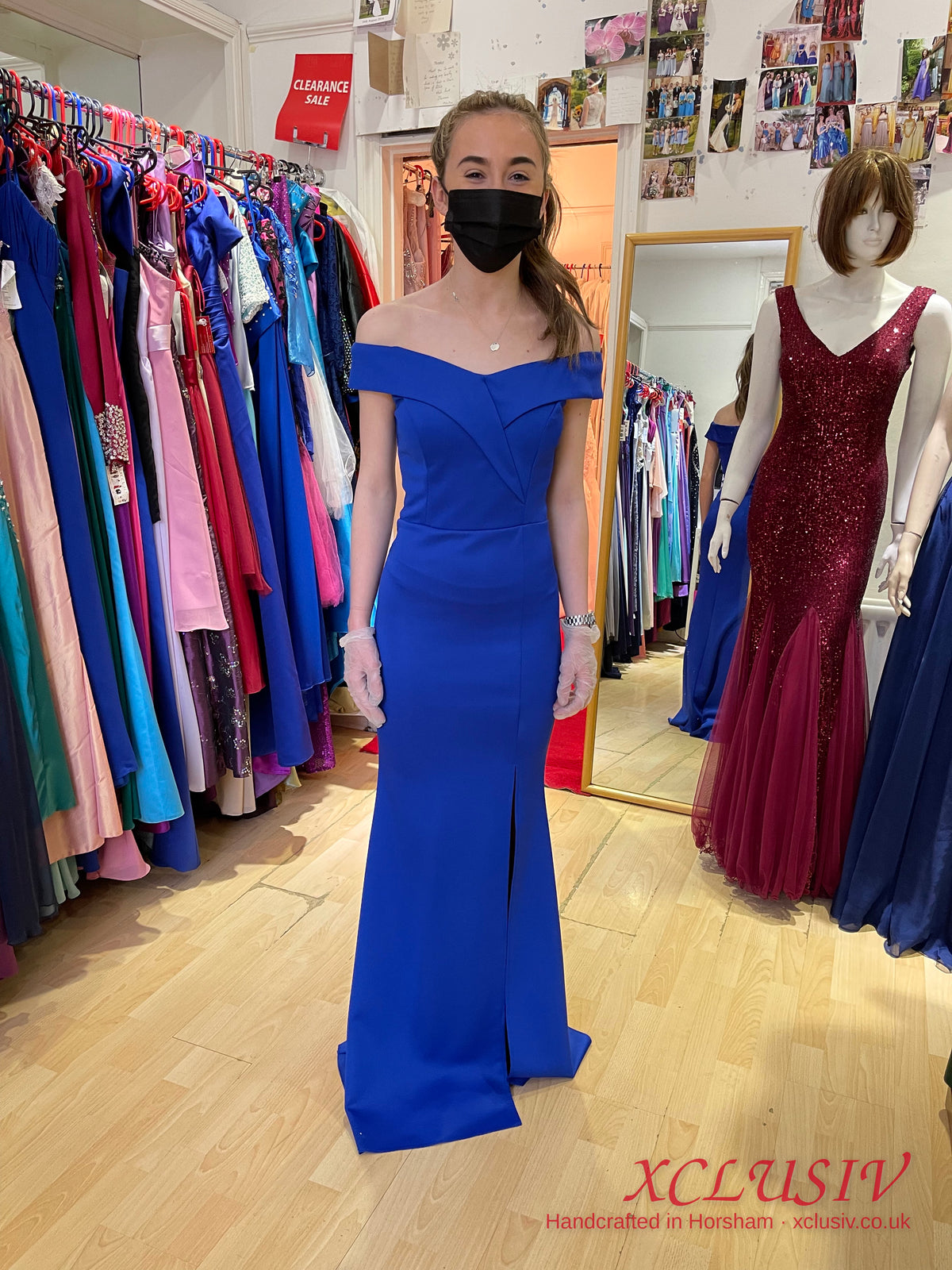 Royal Blue Off-Shoulder Fitted Prom Dress – XCLUSIV Horsham
