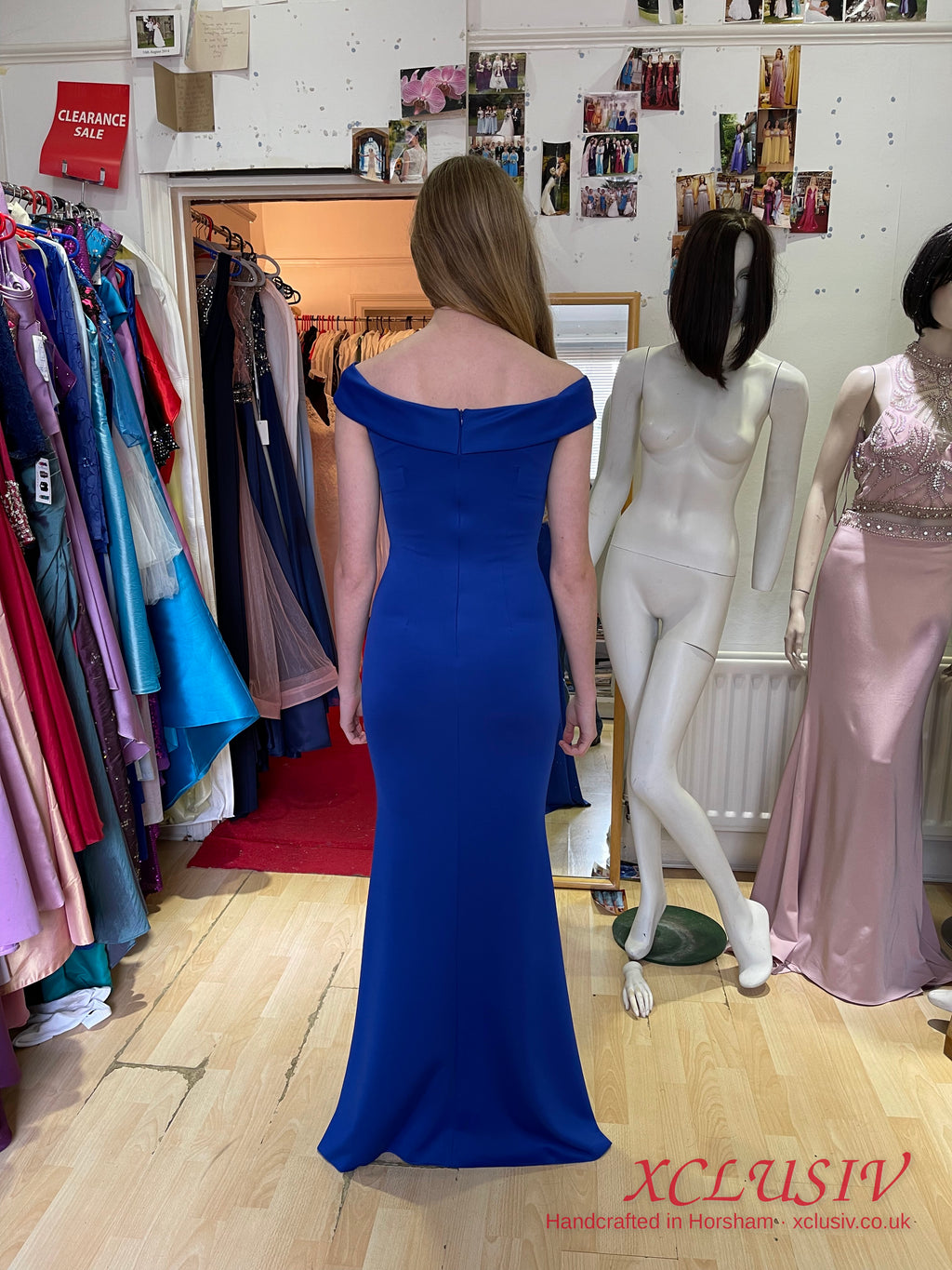 Royal Blue Off-Shoulder Fitted Prom Dress – XCLUSIV Horsham (view 6)