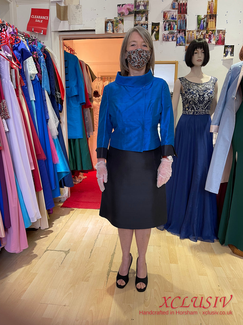 Royal Blue Silk Jacket & Black Skirt – Mother of the Bride – XCLUSIV Horsham